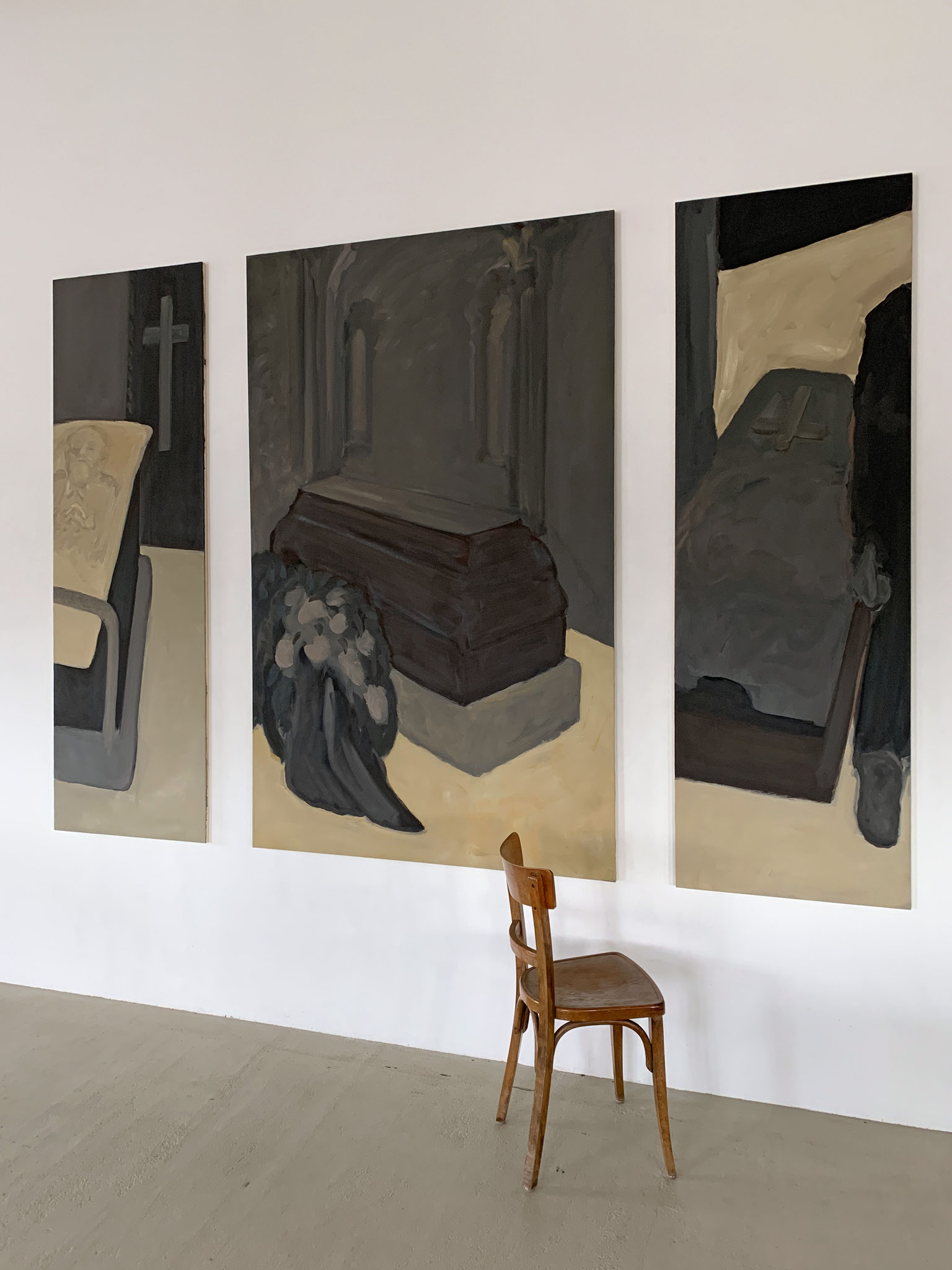 BERND IKEMANN       «triptychon», 2020/21, Öl/Nessel, 215 x 310 cm