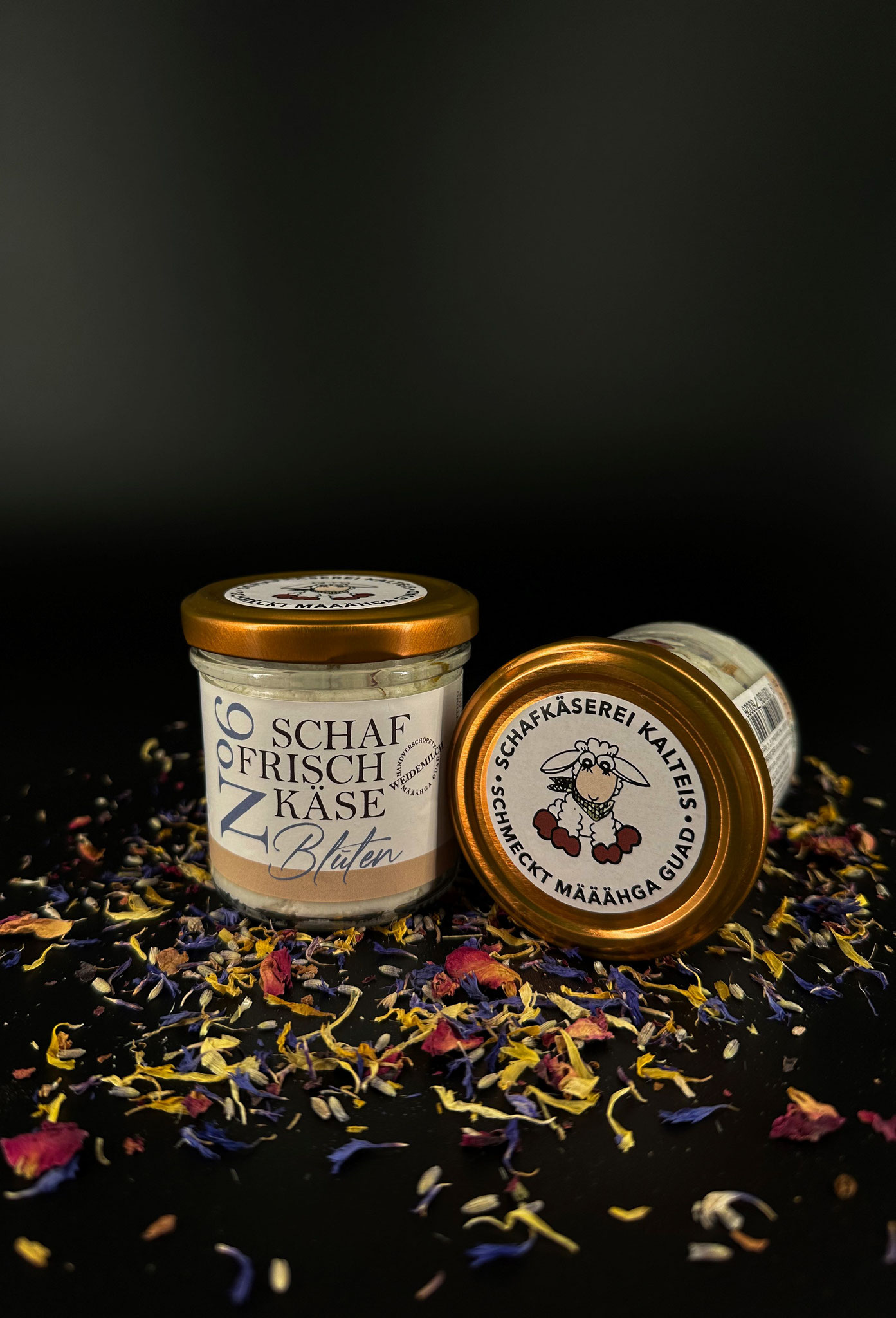 N°6 Blüten, Frischkäse mit bunten herzhaft schmeckenden Blüten