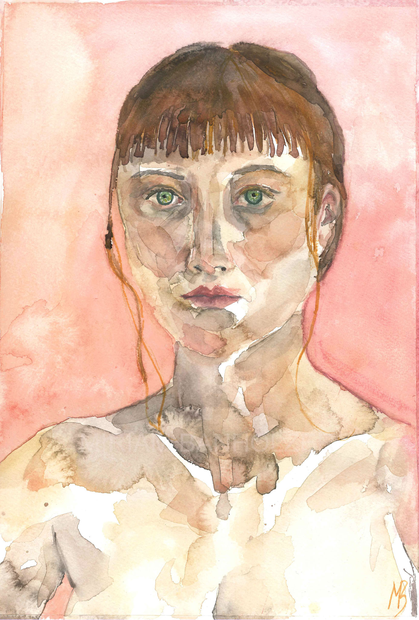 Miriam, aquarelle sur papier (40x 30 cm)  2022    