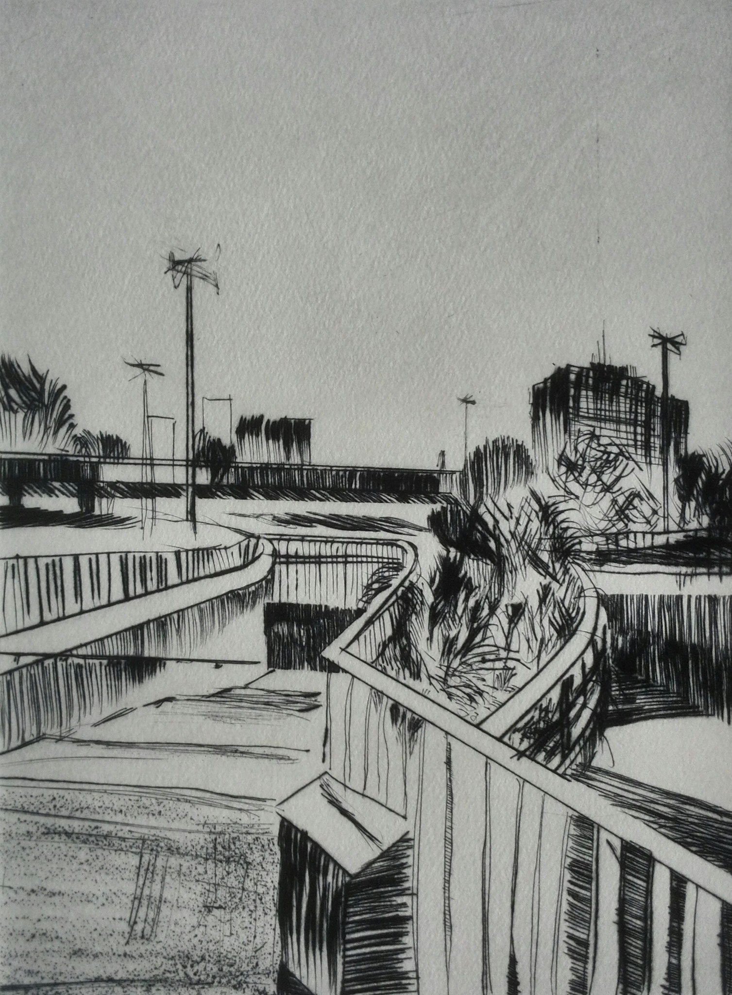 Paradies II, 2015, Kaltnadelradierung, 21x15cm
