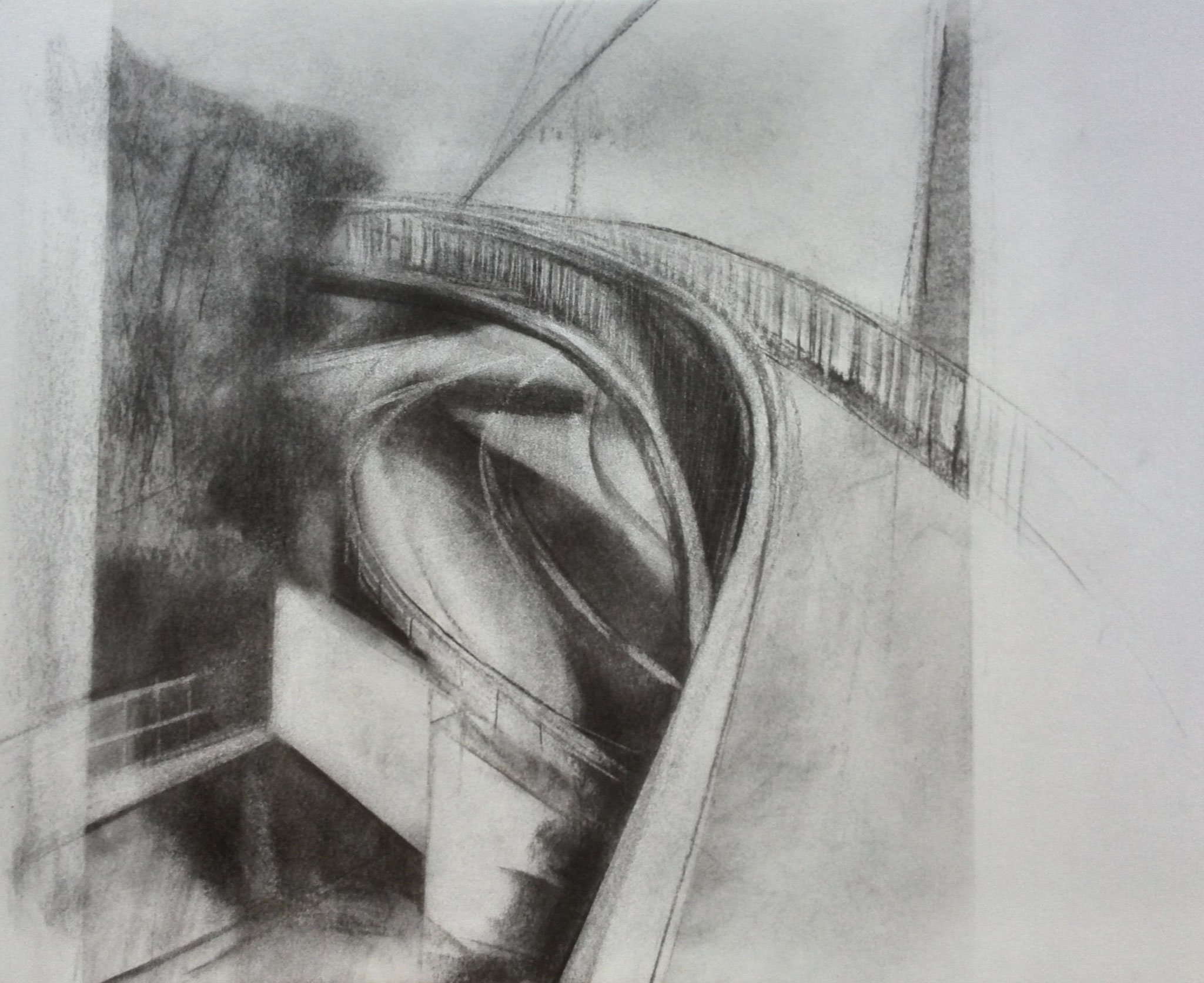 laut, 2012, Kohle auf Papier, 30x40cm