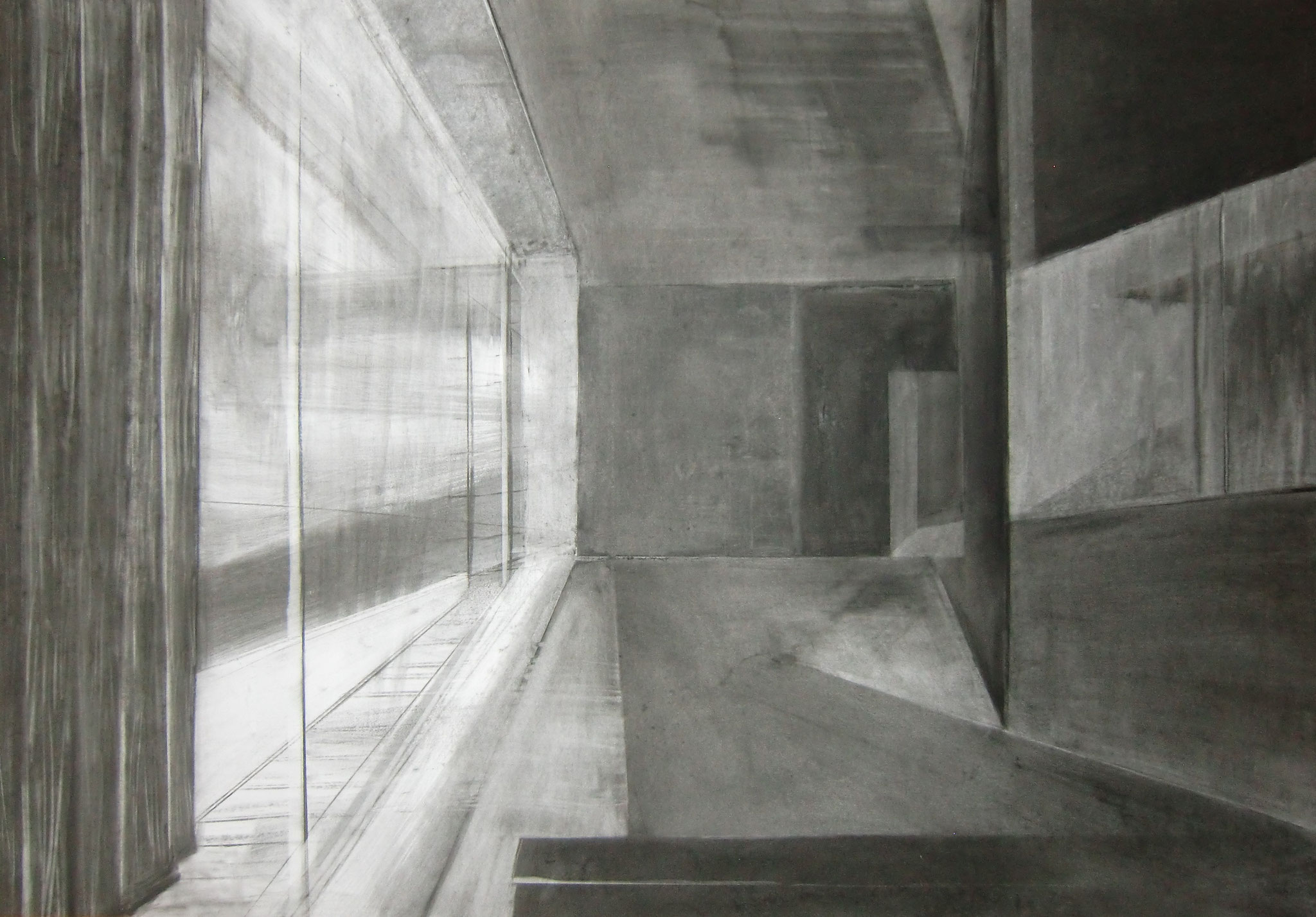 opak, 2012, Kohle auf Papier, 70x100cm