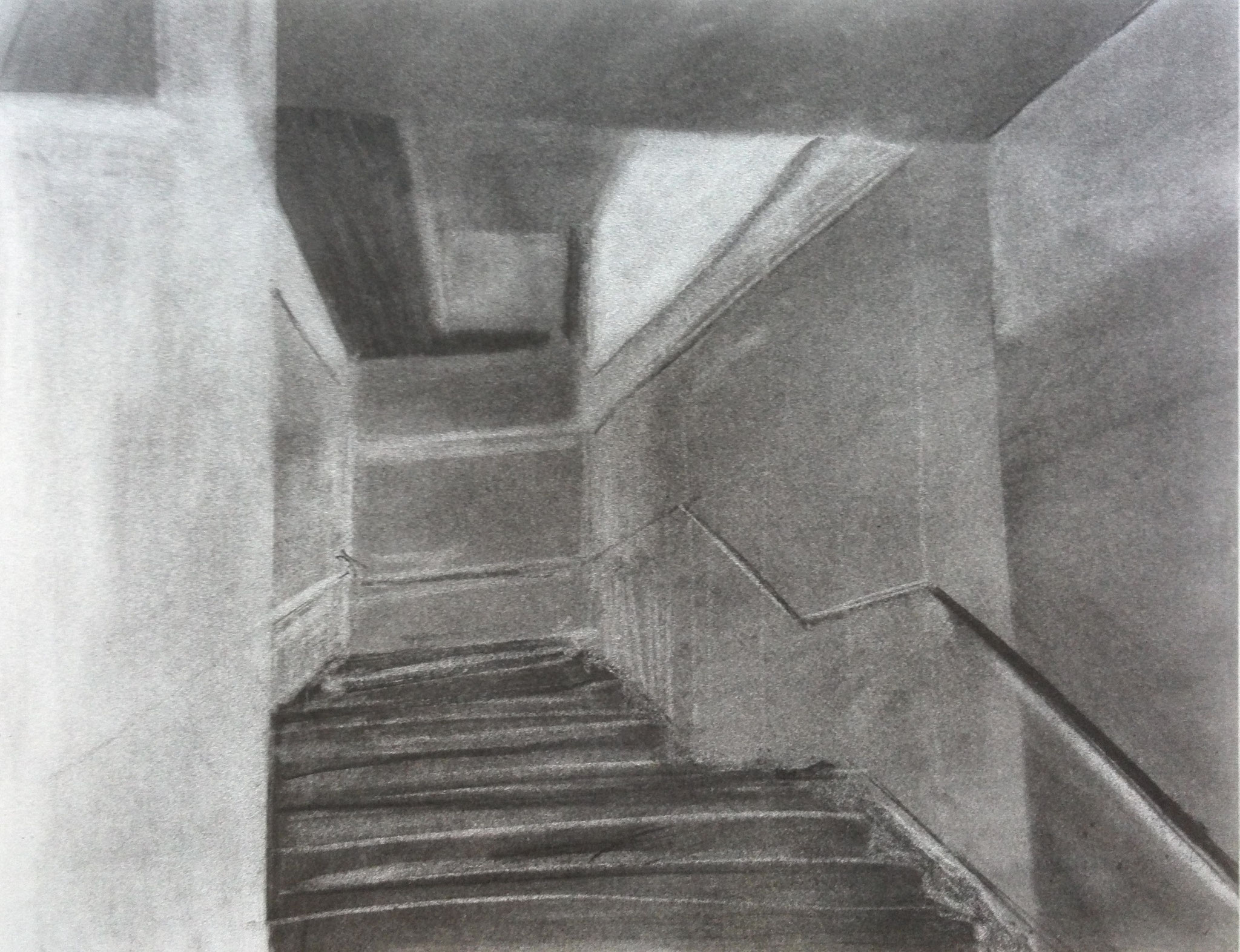 Aufstieg, 2012, Kohle auf Papier, 30x40cm