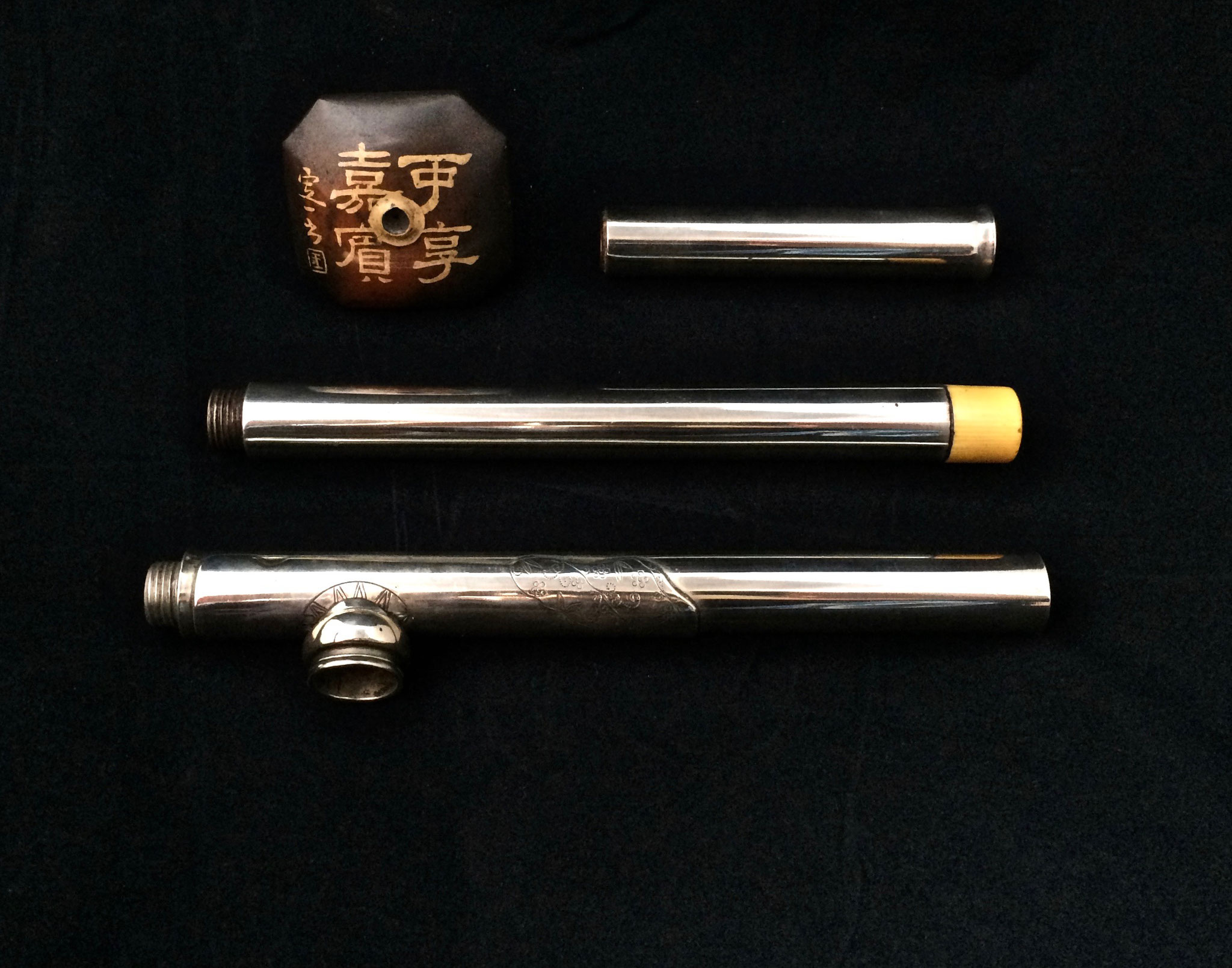 Paktong travel opium pipe (–> Pipes)