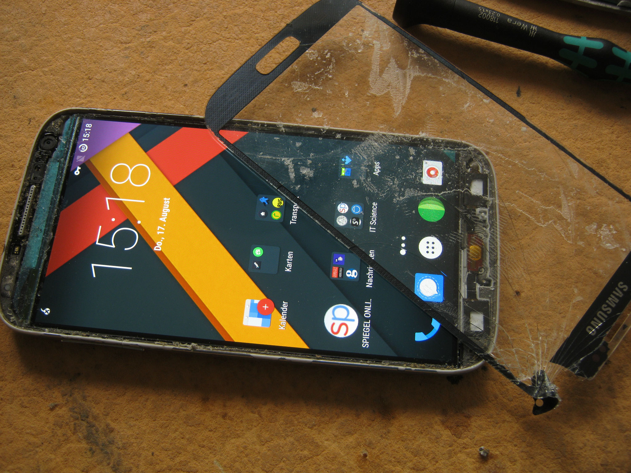 Samsung s4 mit getrenntem Glas