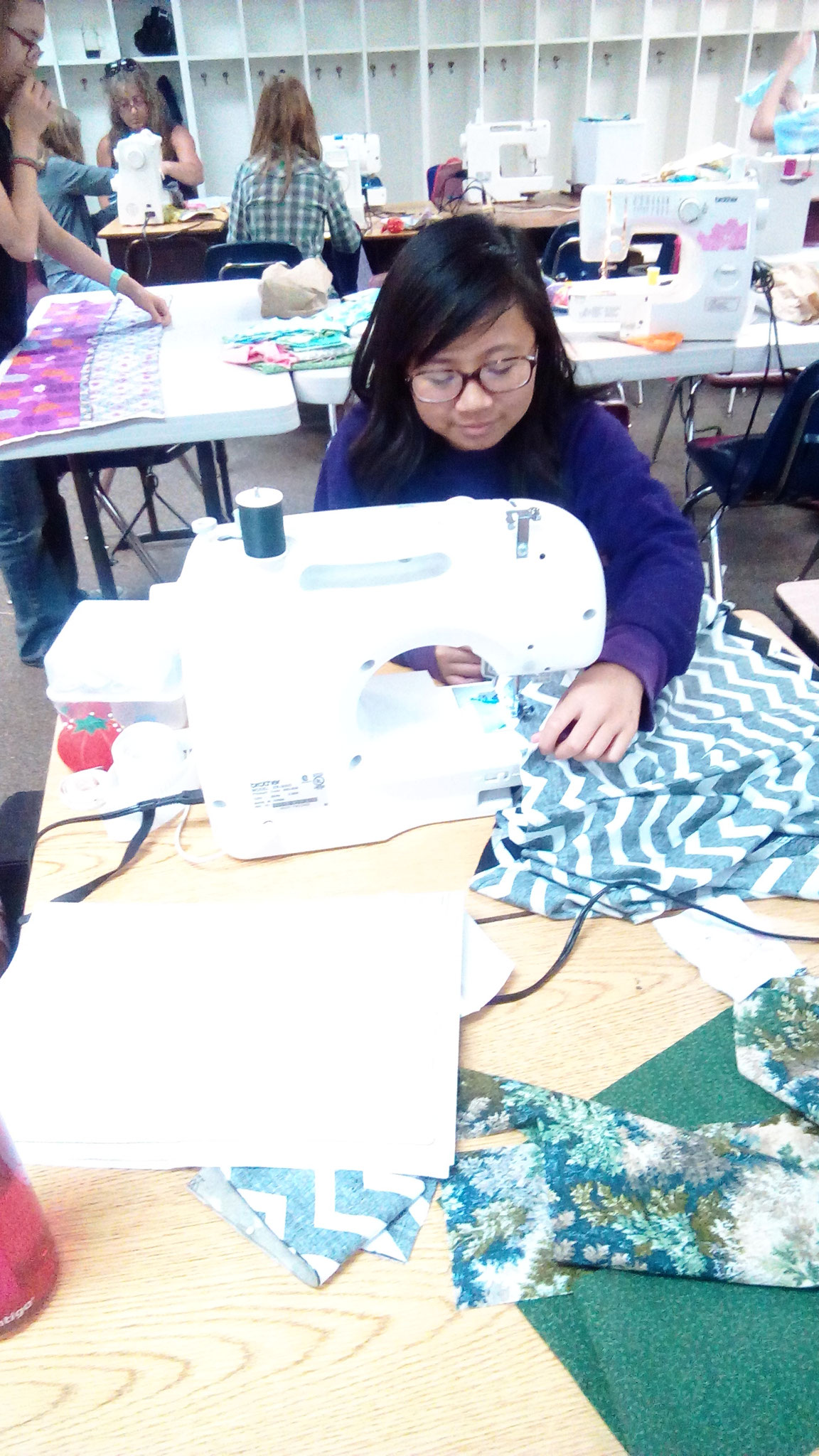 The look of being "one" with a sewing machine! Beginner Sew Camp 2016