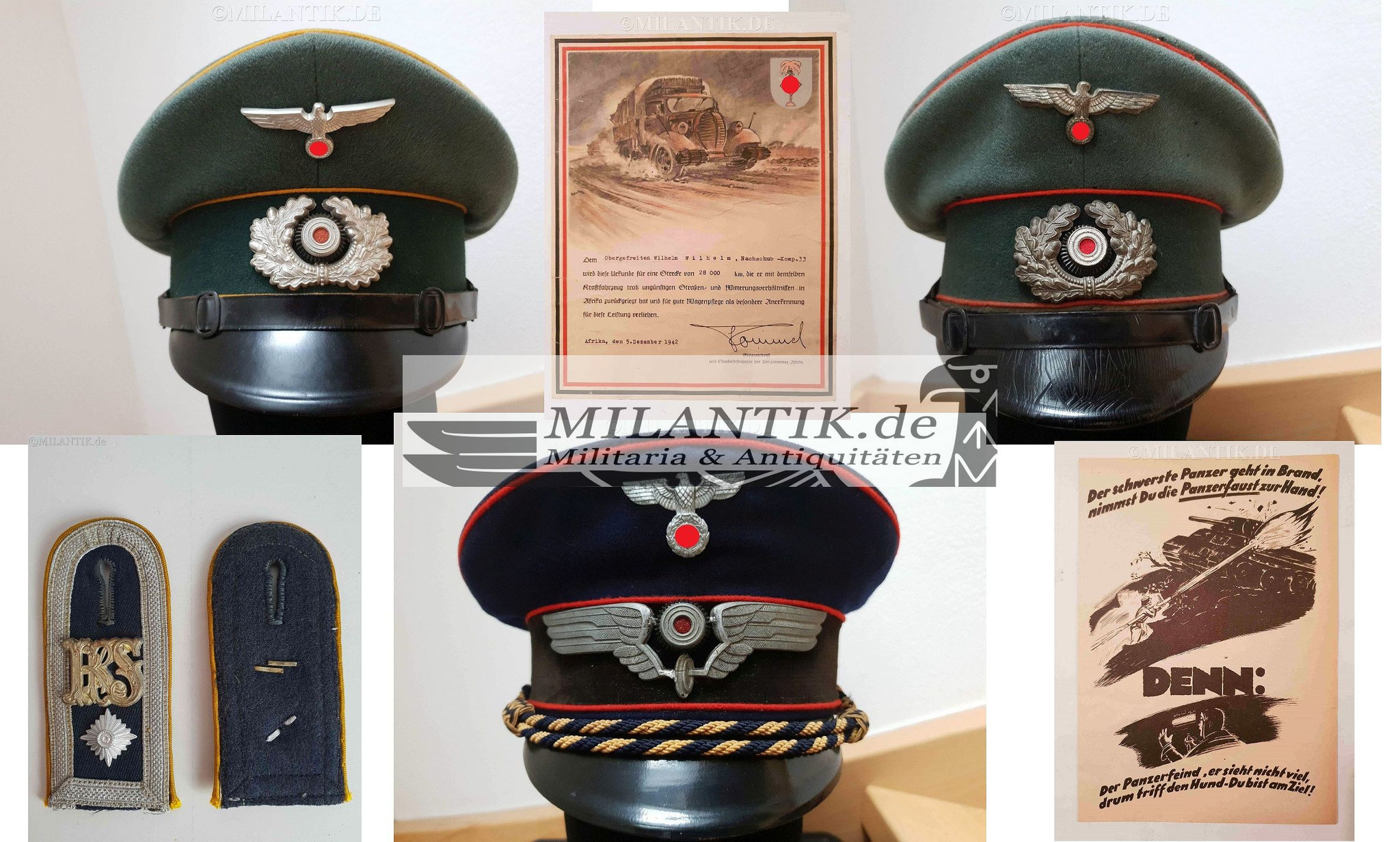Schirmmütze Besitzzeugnis Sturmriemen Urkunde