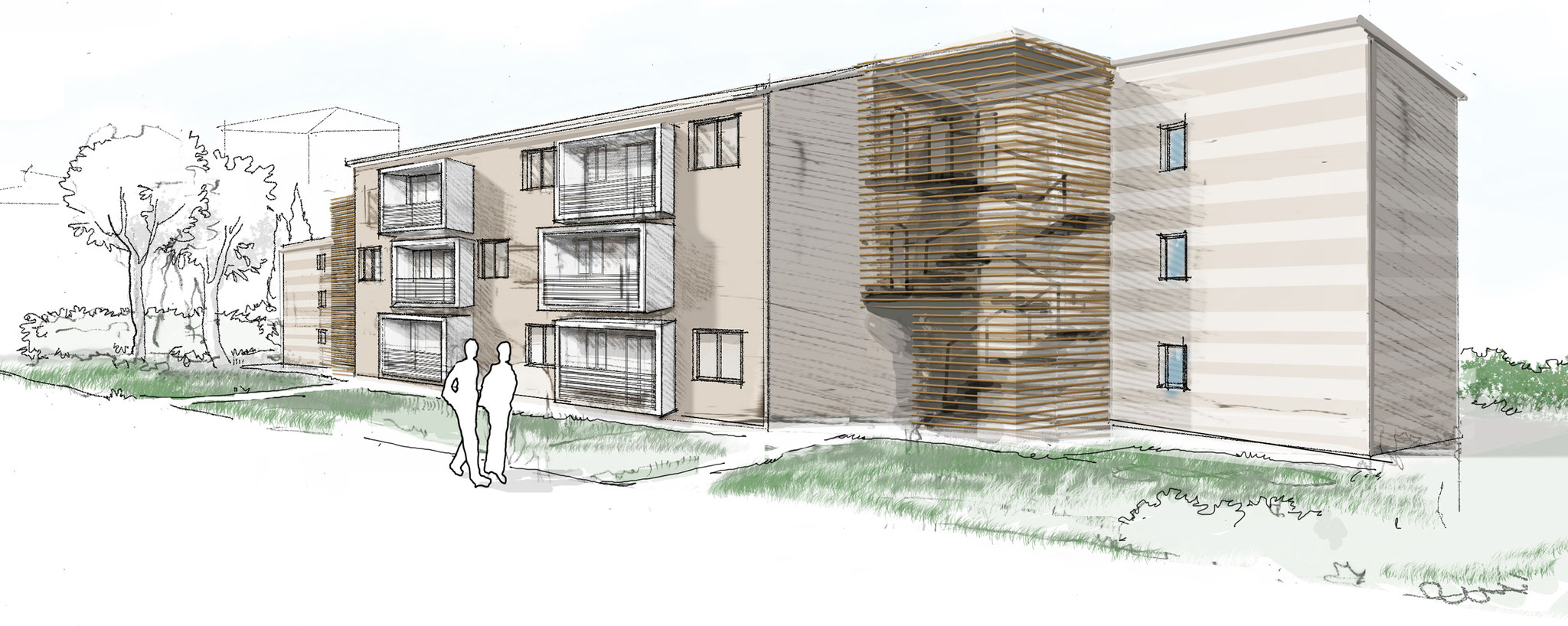Primo classificato_16 appartamenti in legno X-Lam_Fucecchio_In corso di costruzione