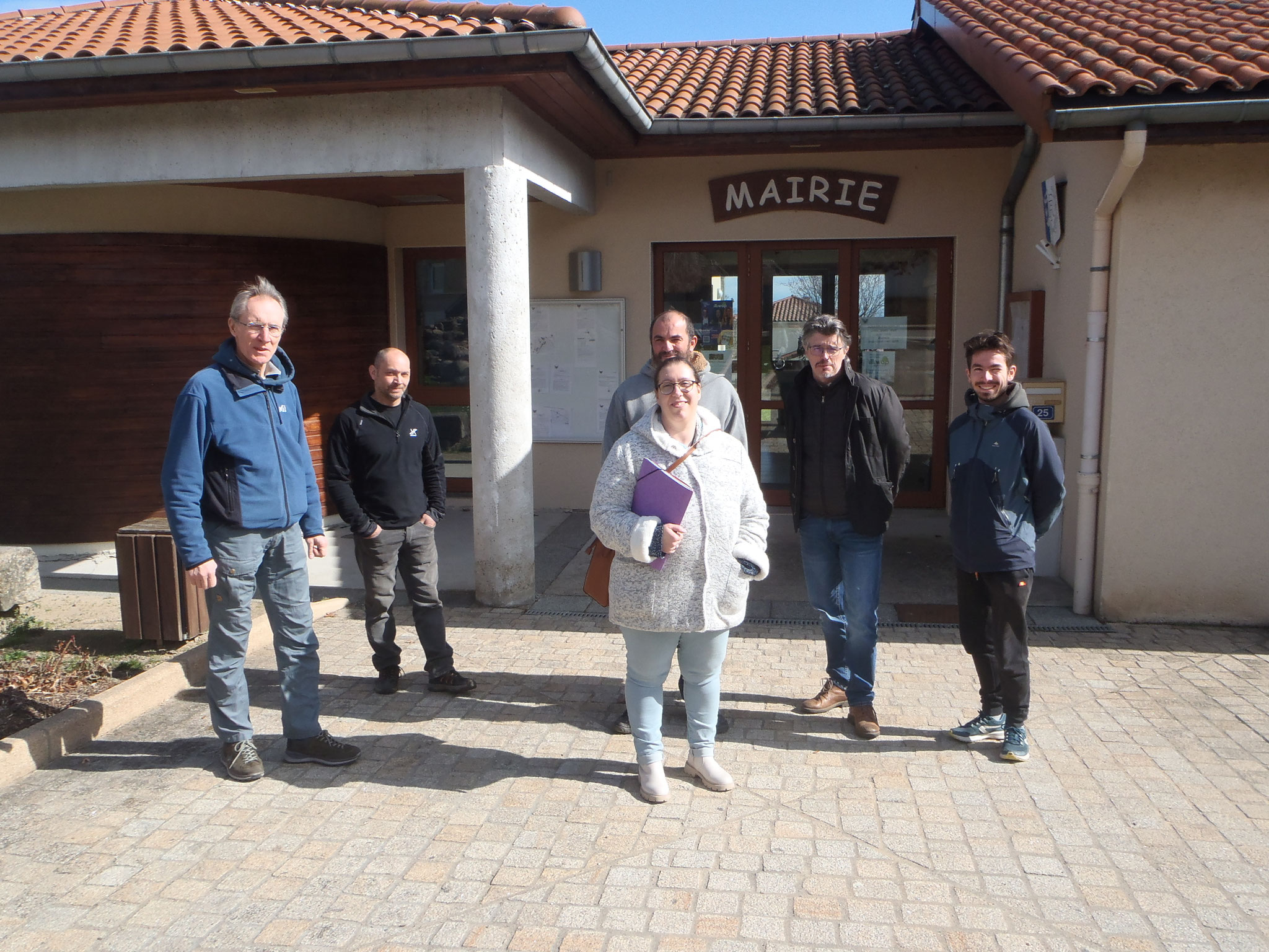 Une partie de l'équipe : Nicolas, Olivier, Claudine, Michel, Franck, Bastien
