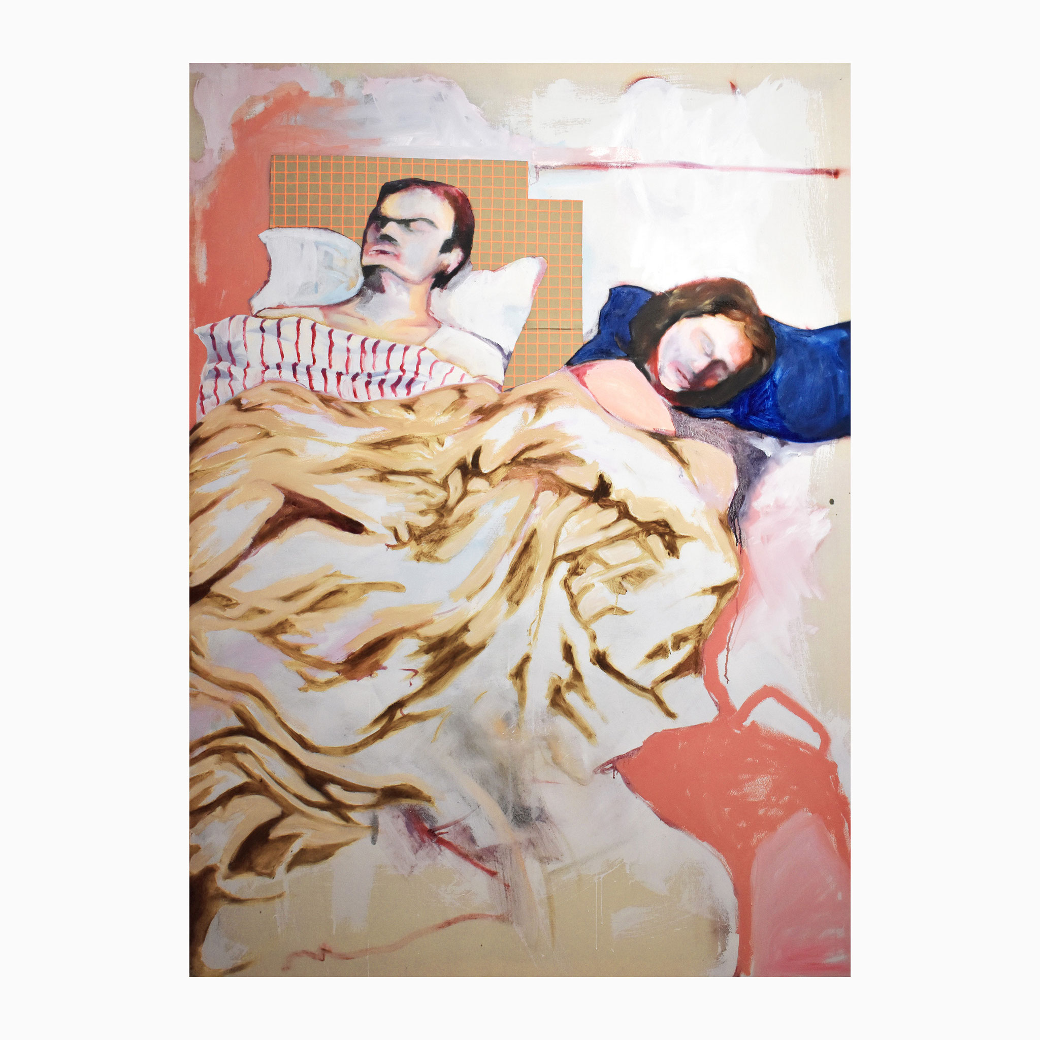 Schlaf 1, 2024, 125 x 170 cm, Öl und Stoff auf Leinwand