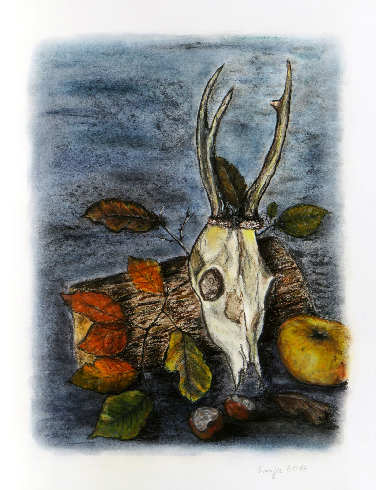 "Fundstück", Pastellkreide auf Karton, 30 x 40 cm