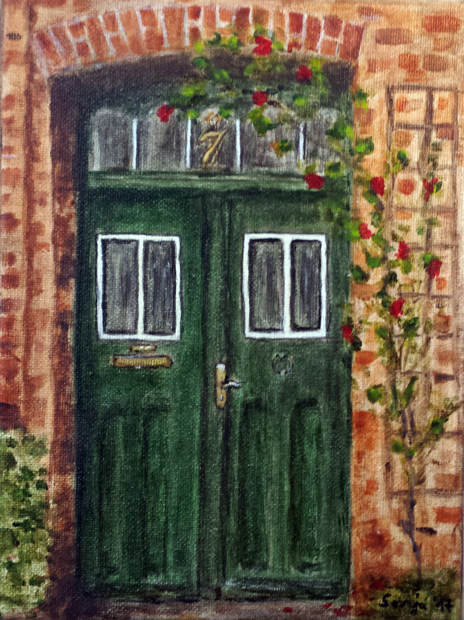 "Haus Nr.7", Acryl auf Leinwand, 18 x 24 cm *