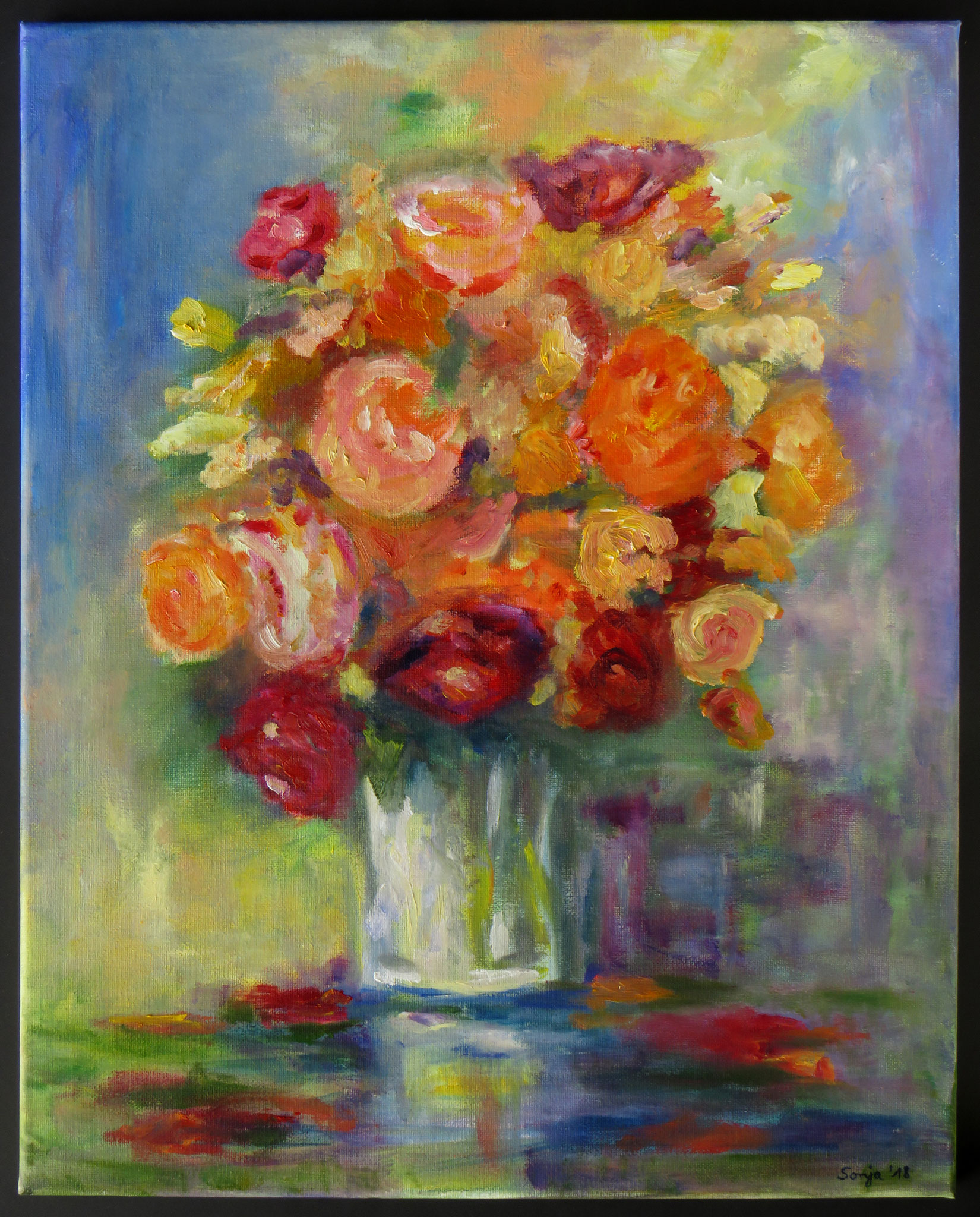 "Blumenstrauß",. Öl auf Leinwand, 40 x 50 cm *