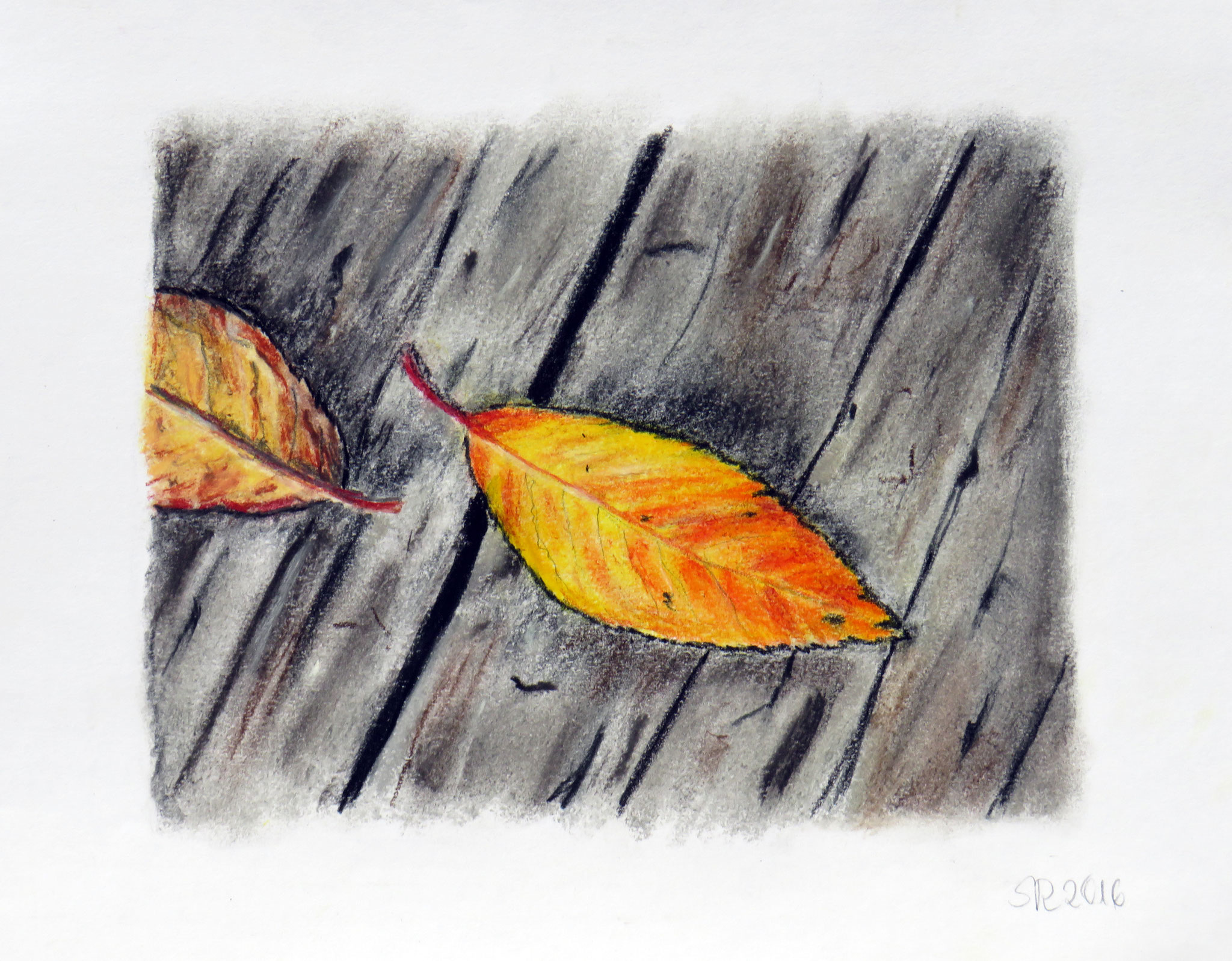 "Herbstgold", Pastellkreide auf Karton, 18 x 24 cm