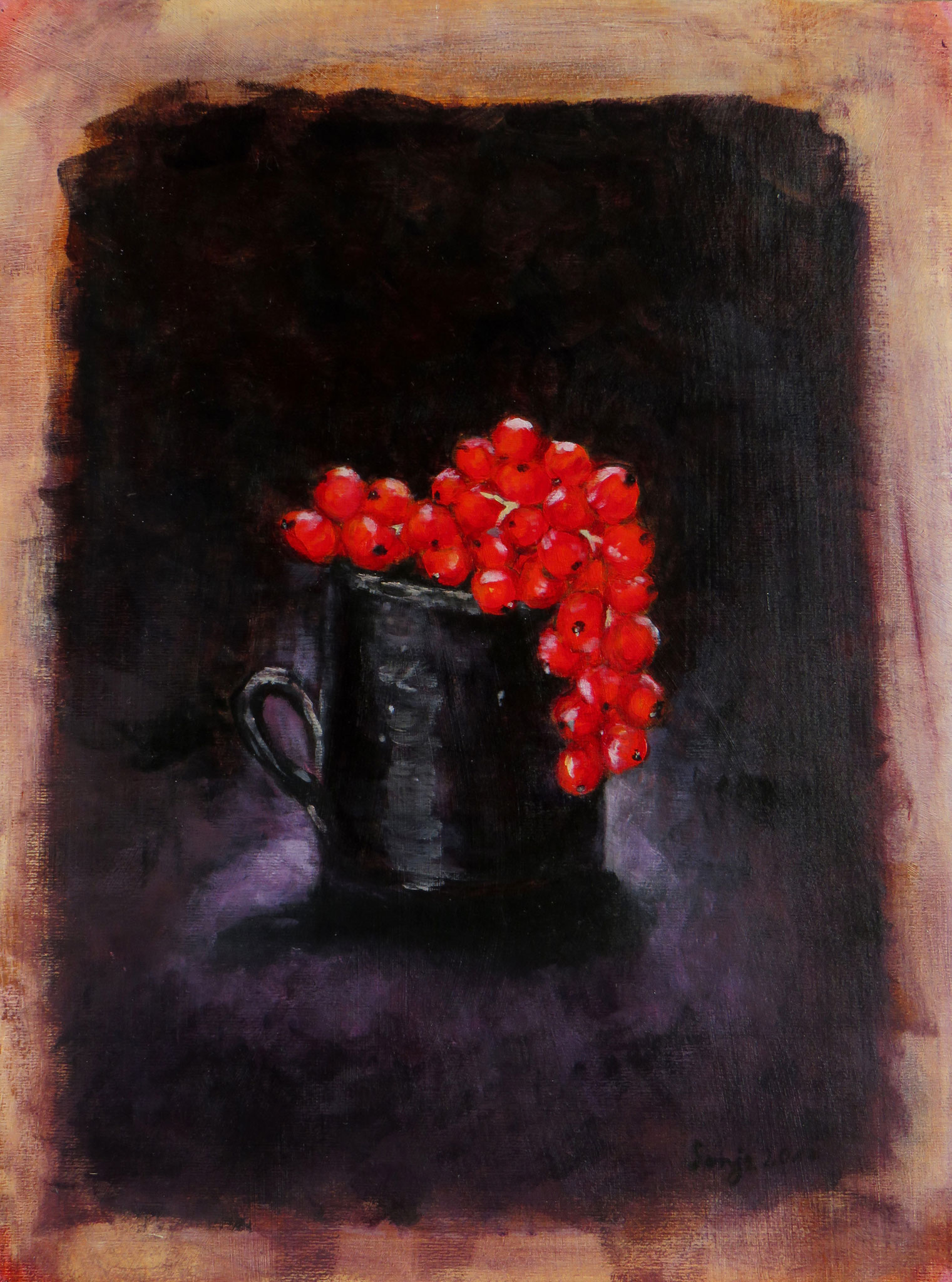 "Johannisbeeren", Acryl auf Papier, 30 x 40 cm