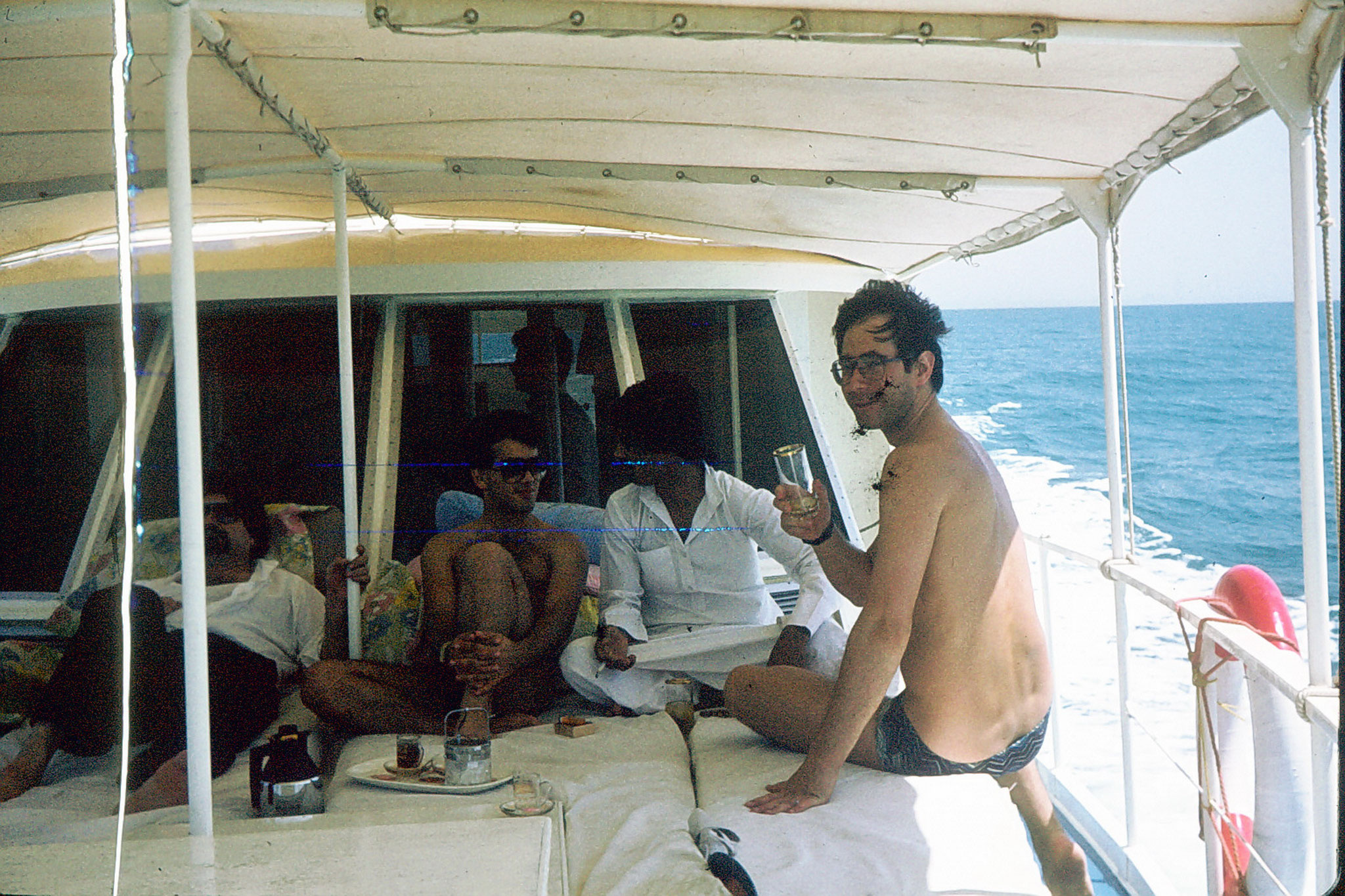 Mit der Jacht im Golf vor Kuwait 1981