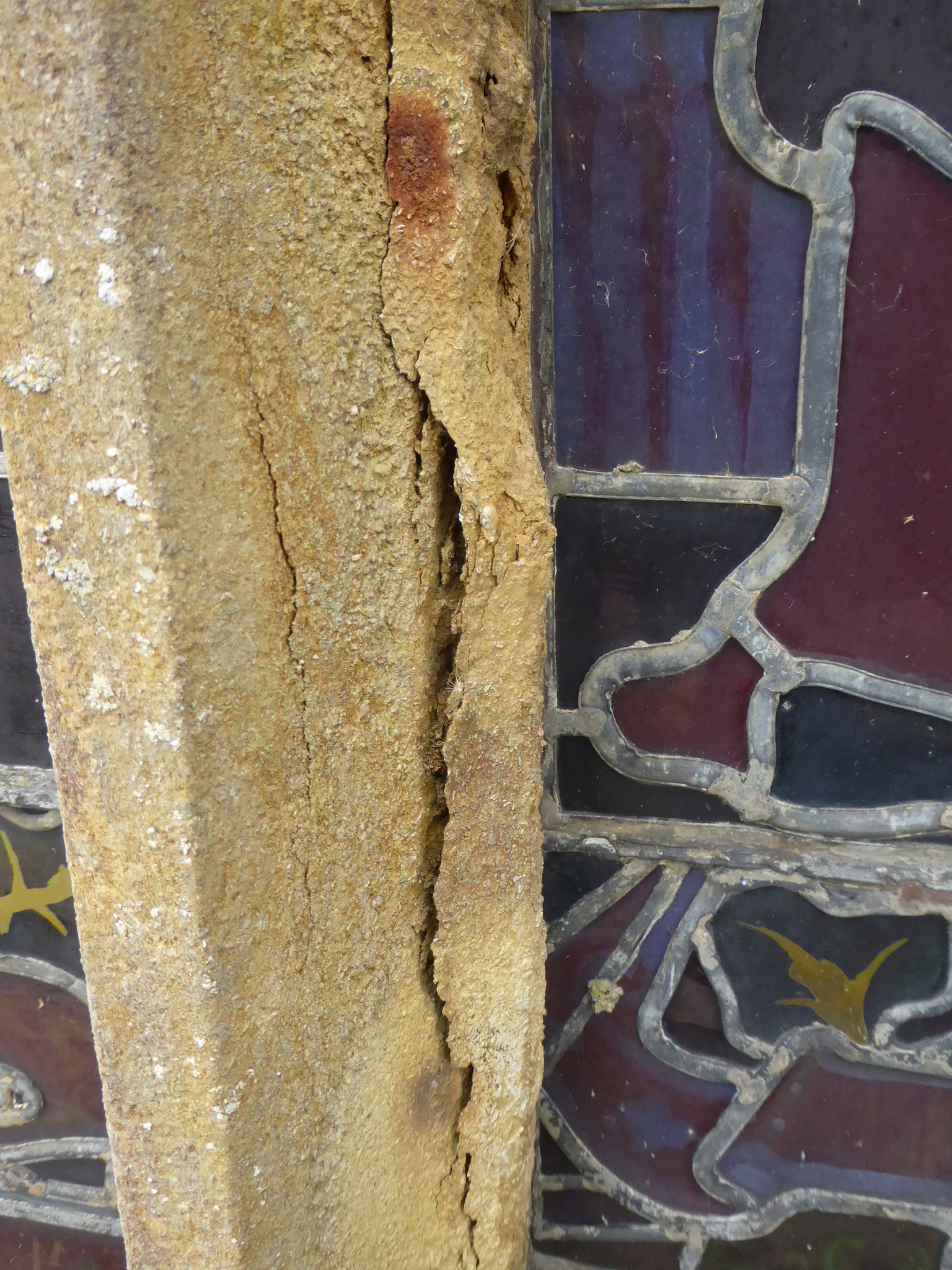 Corroding stonework