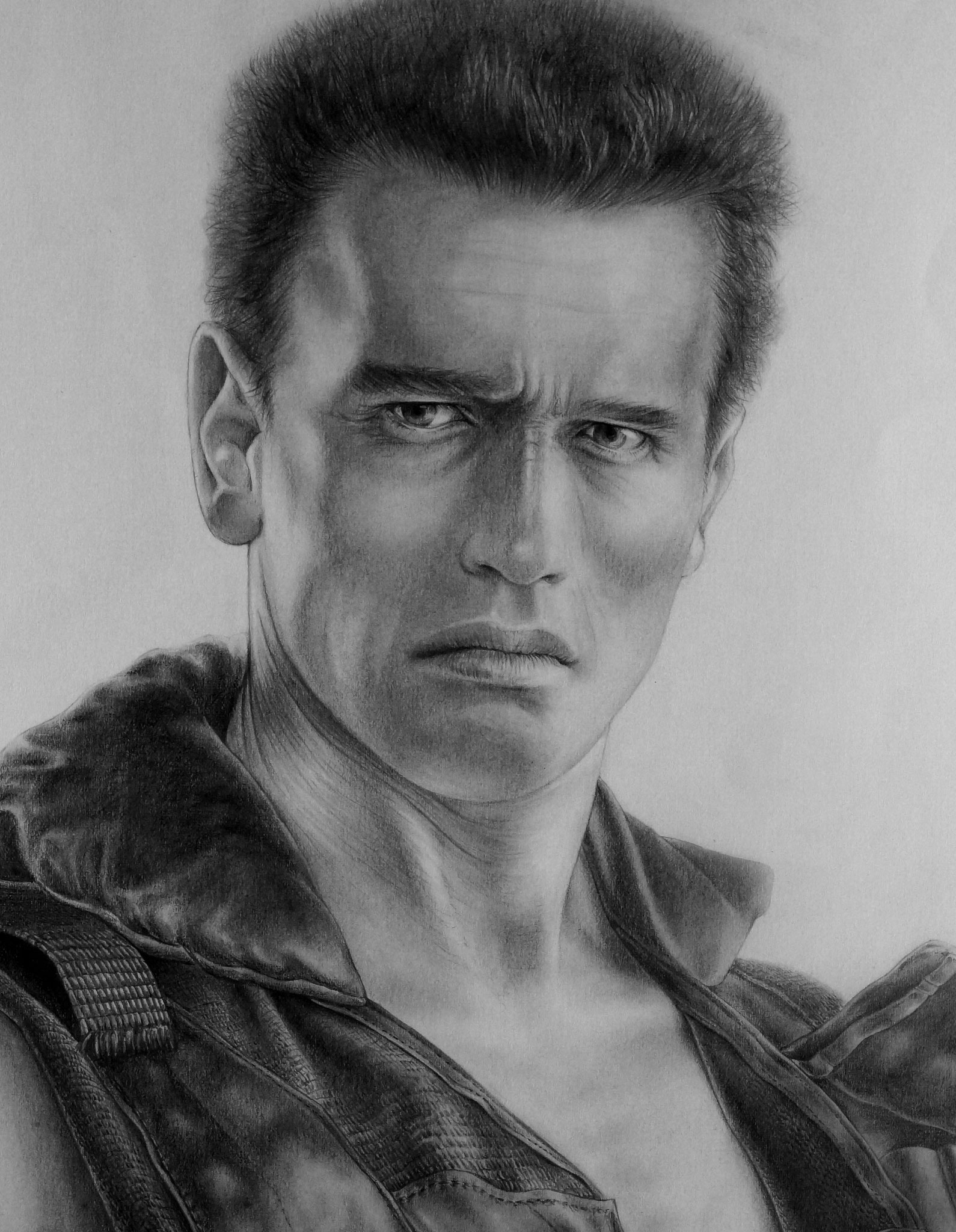 モノクロ鉛筆画 人物肖像 B4サイズ B5サイズの似顔絵スケッチ描きます