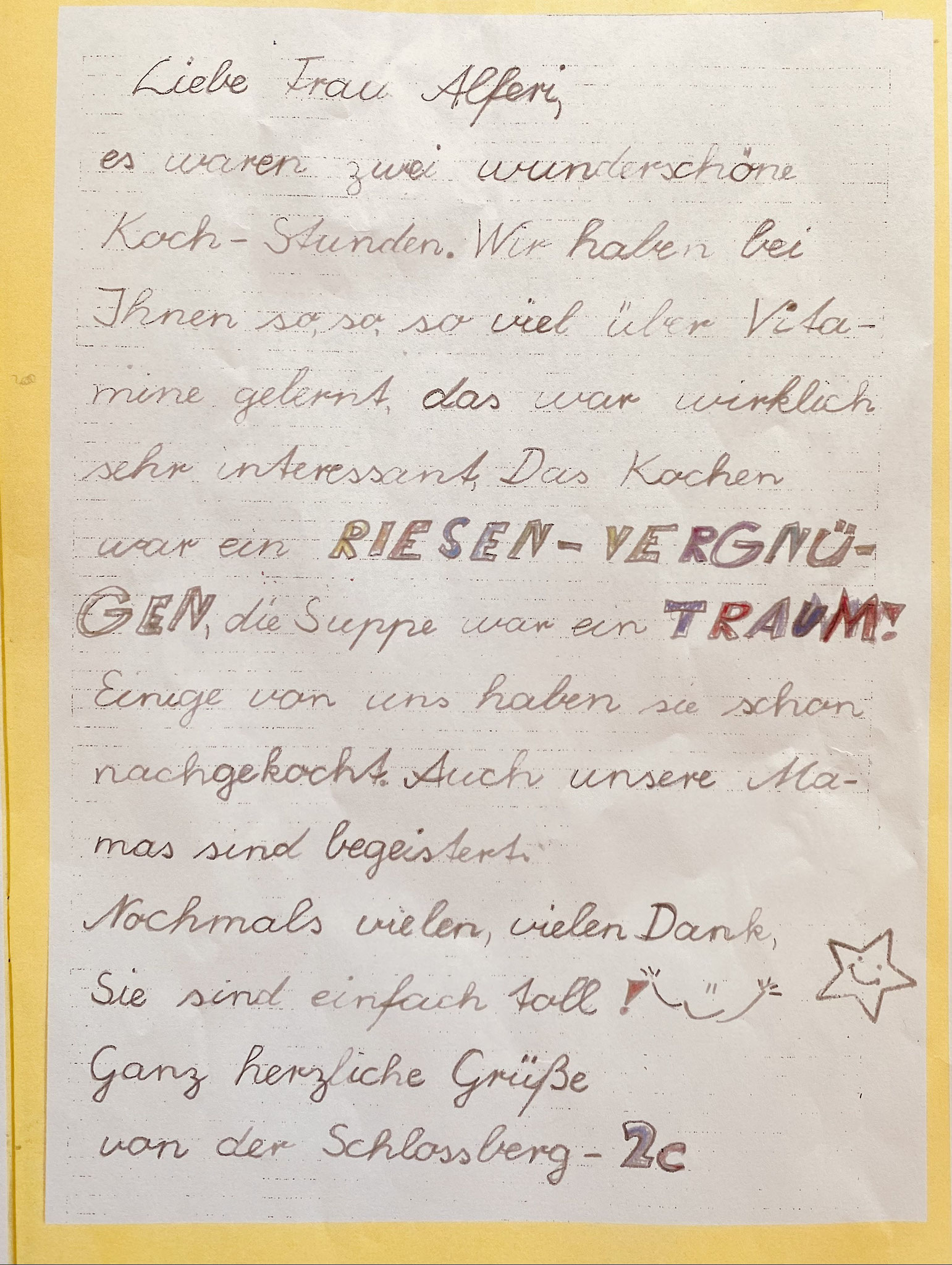 Soooo schön, danke für diesen lieben Brief!!!