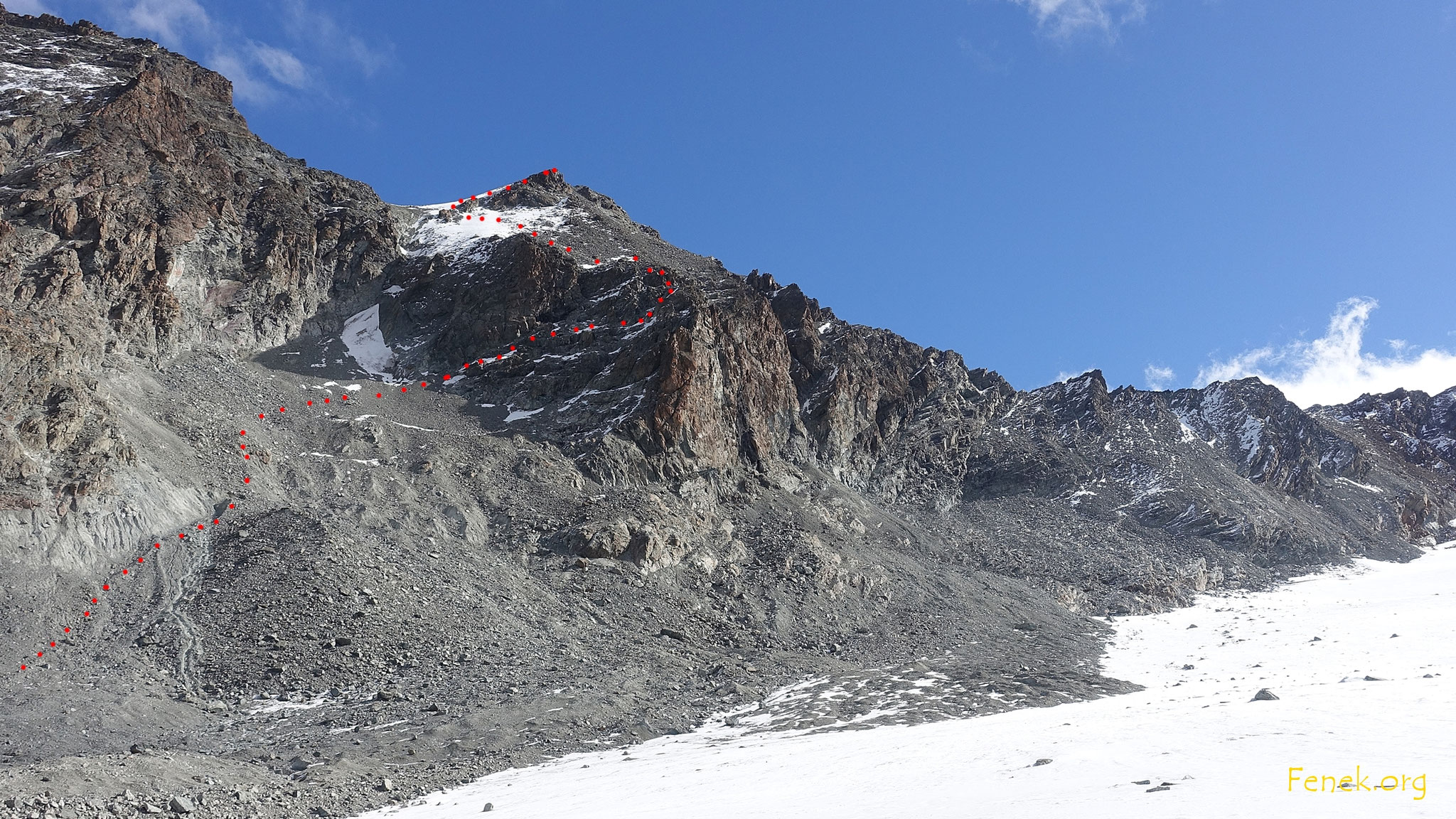 zurück auf dem Gletscher - Routenübersicht