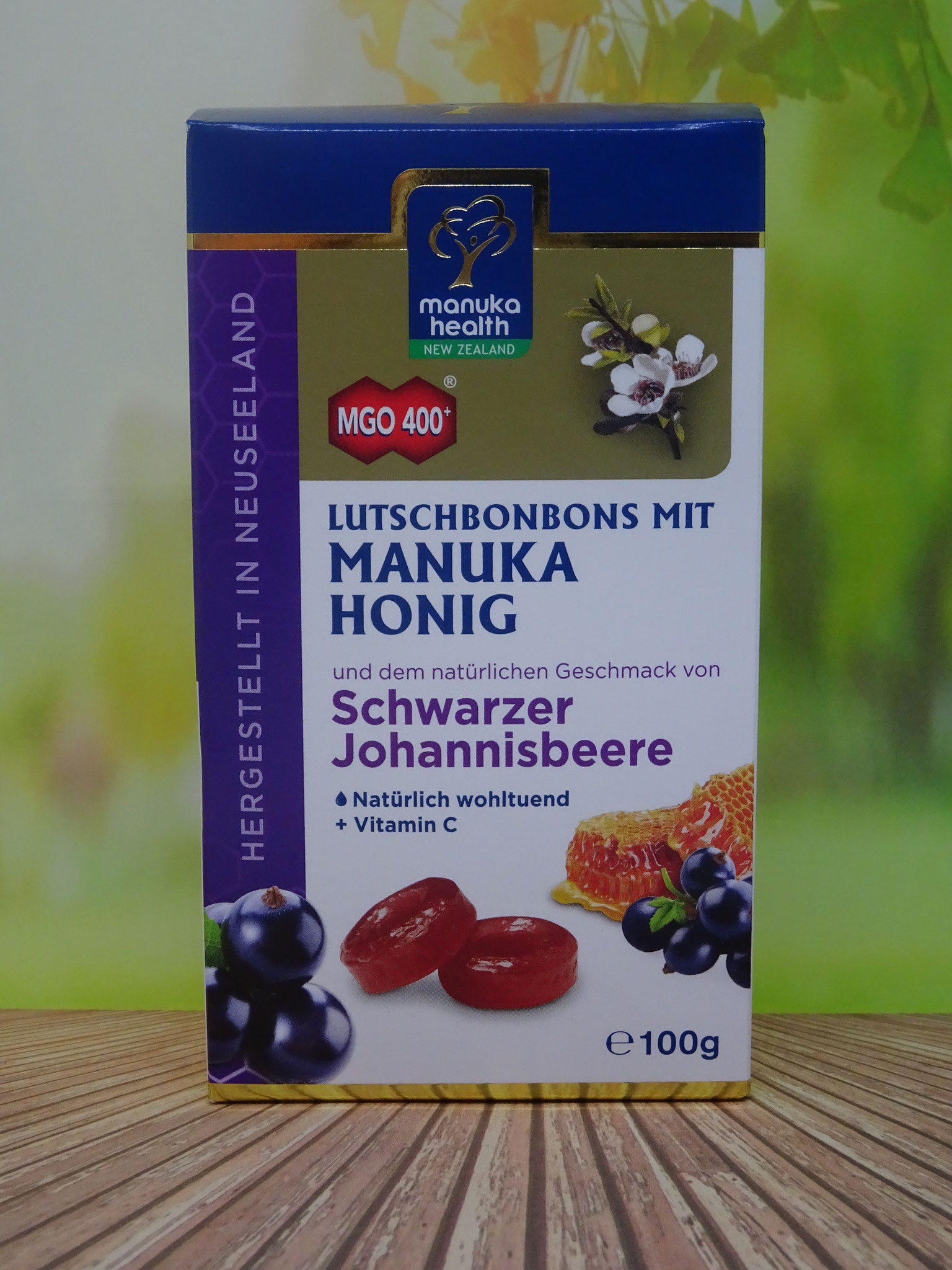 Lutschbonbon Manuka und Schwarze Johannisbeere MGO 400 (Manuka Health New Zealand)