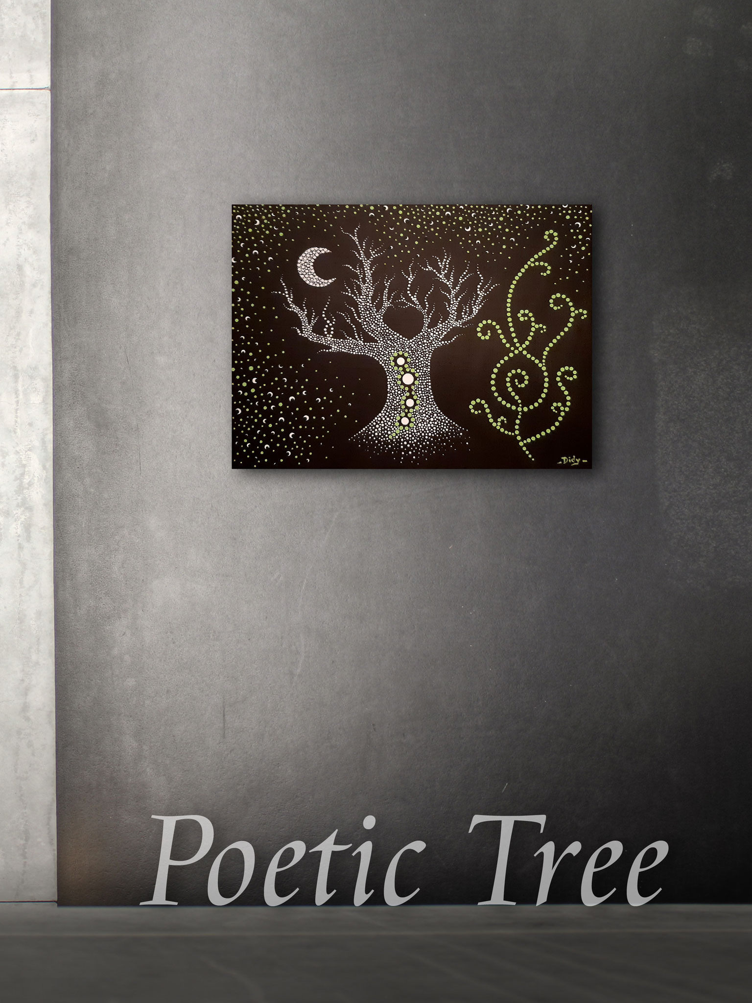 Poetic Tree #004 (Arbre poétique) - Toile sur châssis, 27 x 35 cm - 50 €