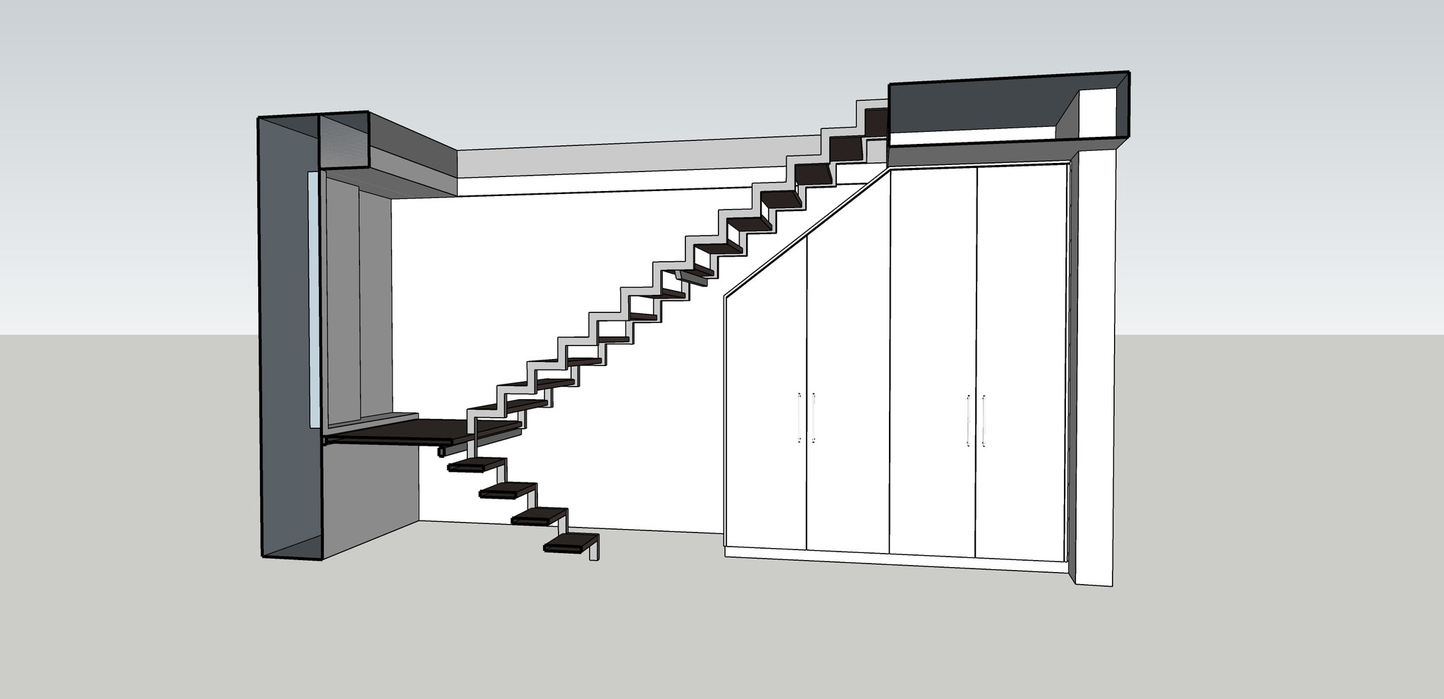 Einbauschrank unter einer Schräge - DER-EINBAUSCHRANK.DE