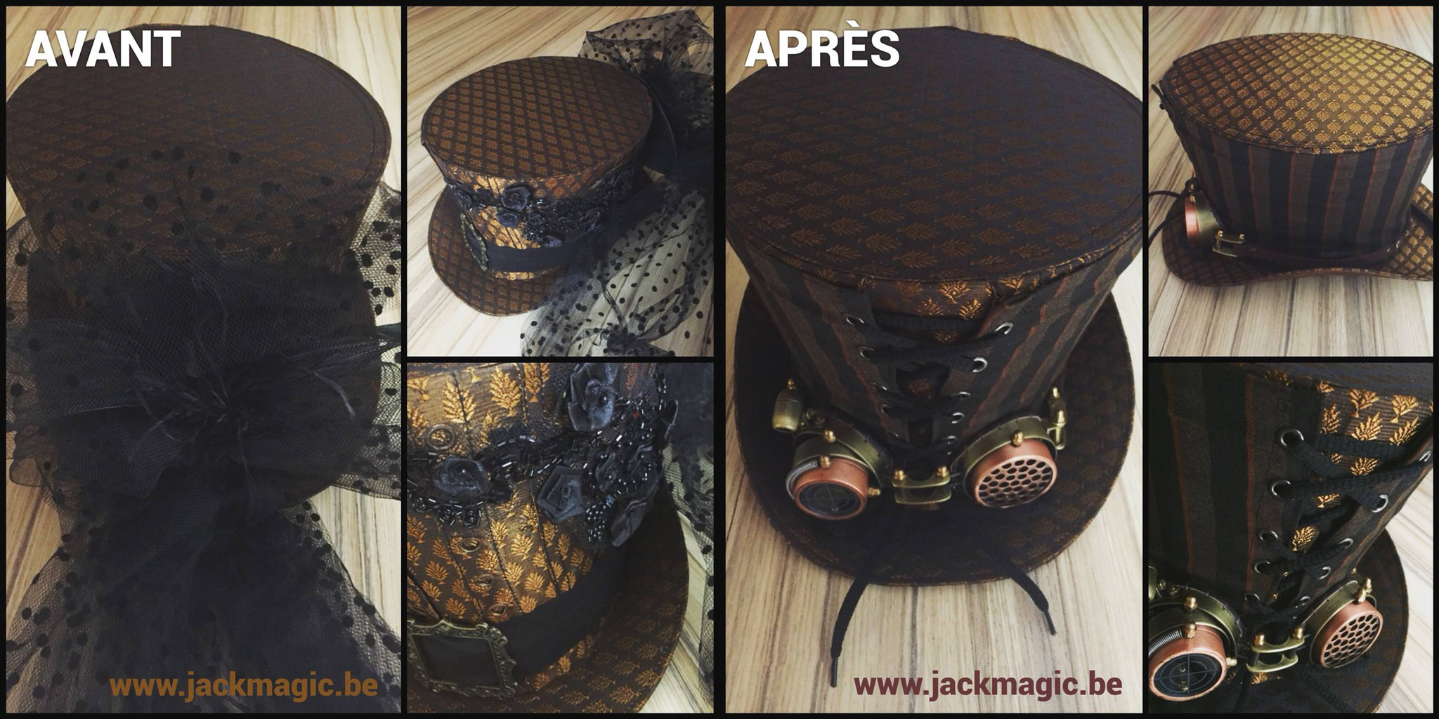 Aide couture pour la customisation du chapeau de Jack Margic (www.jackmagic.be)