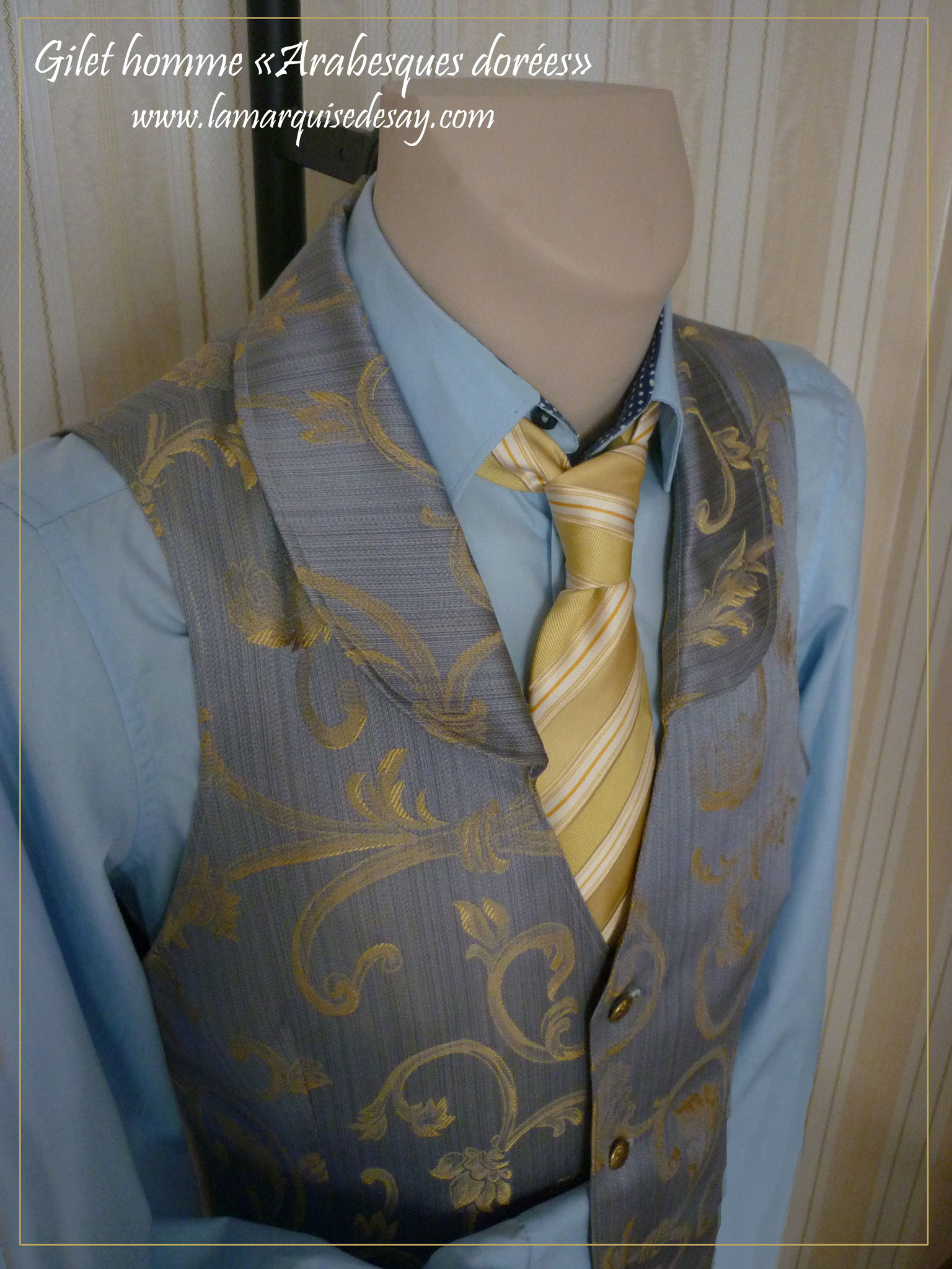 Gilet homme ARABESQUES DOREES