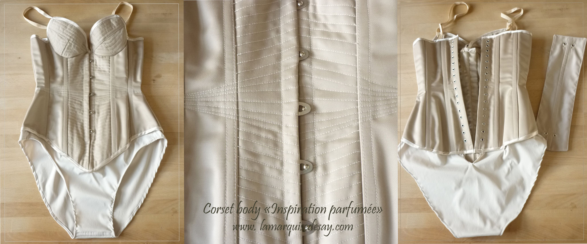 Corset body sur mesure INSPIRATION PARFUMEE - Corset et culotte stretch intégrée