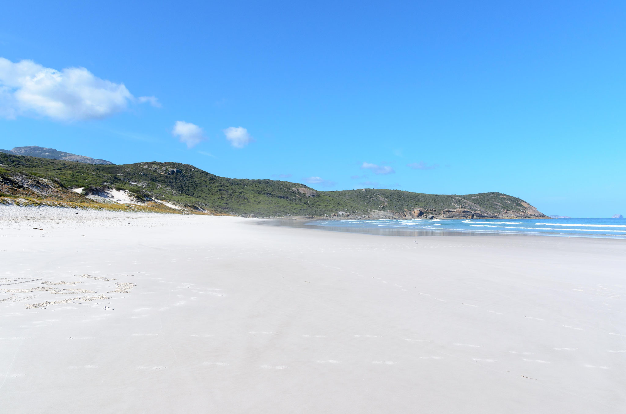 ...am squeaky beach, der tatsächlich beim Laufen quietsche.