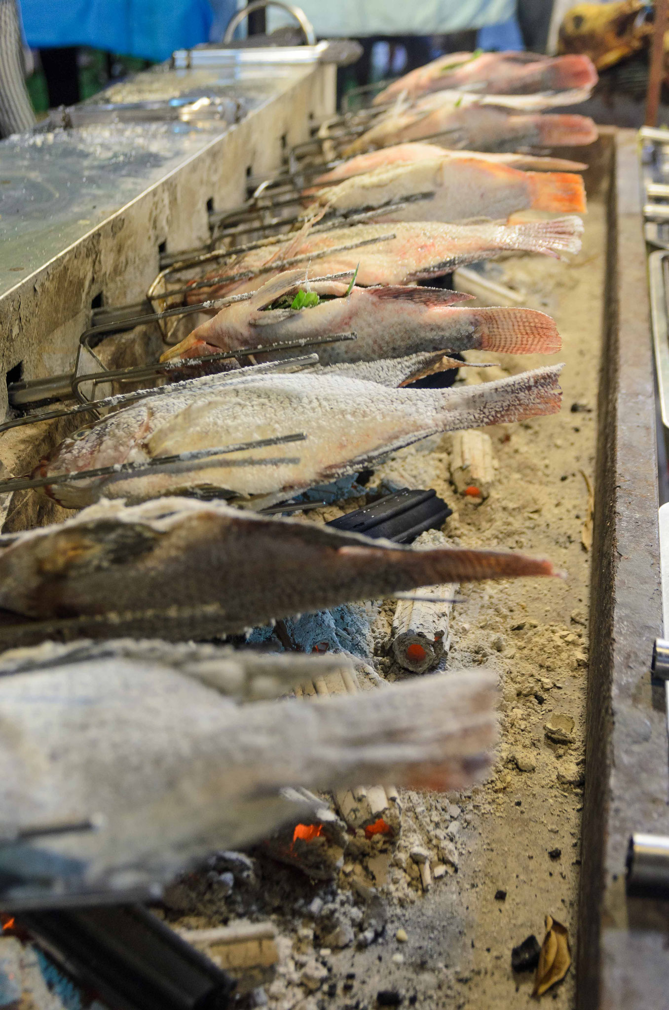 Auf dem Nachtmarkt gab es wieder viel Essen - Fisch ... 