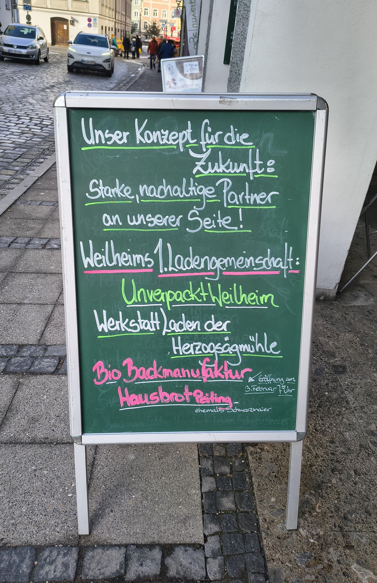 Ladengemeinschaft: Unverpackt Weilheim + Bio Vollwert Bäckerei Hausbrot aus Peiting + Laden der Herzogsägmühle mit schönen und nützlichen Dingen aus den Werkstätten Herzogsägmühle Peiting 