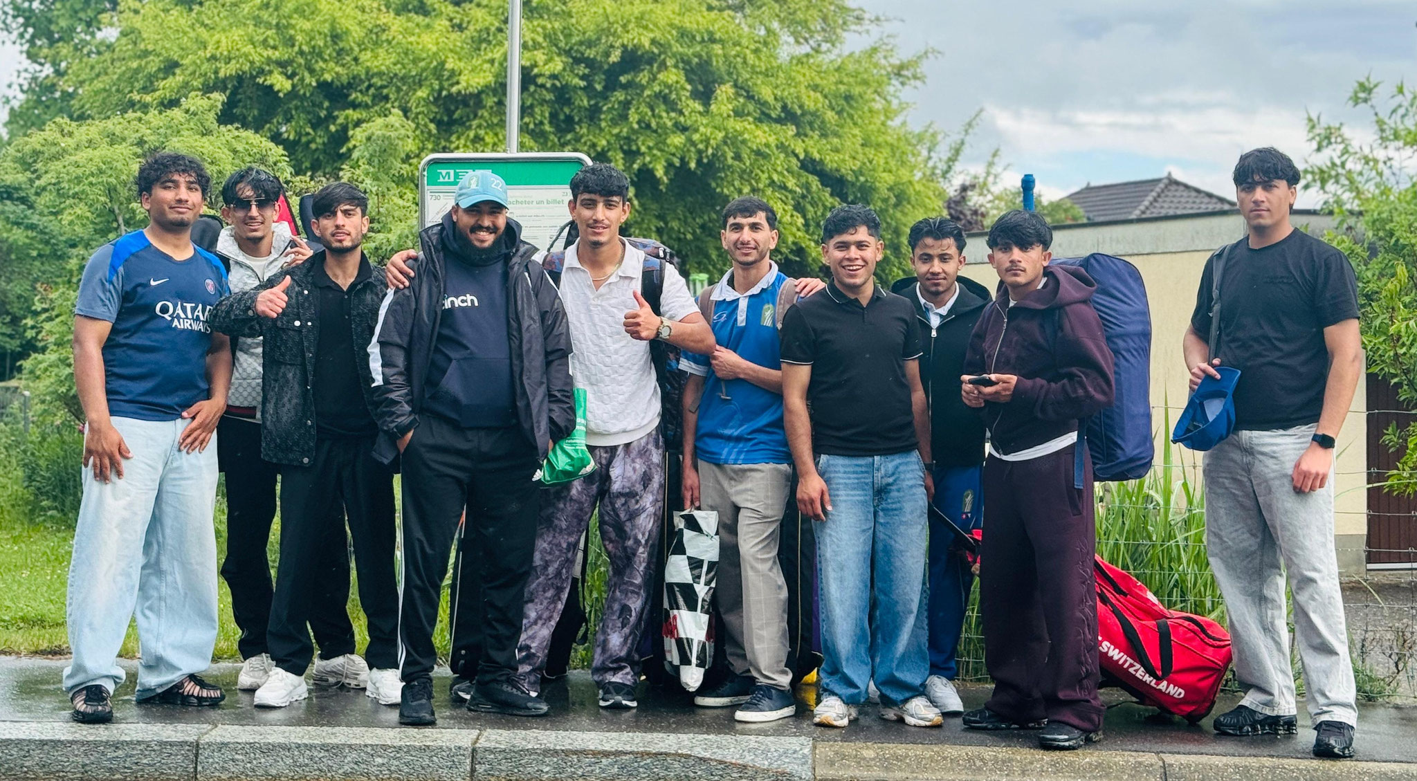 The team, after their big win by 7 wickets against Cossonay, start their 3-hour journey home.