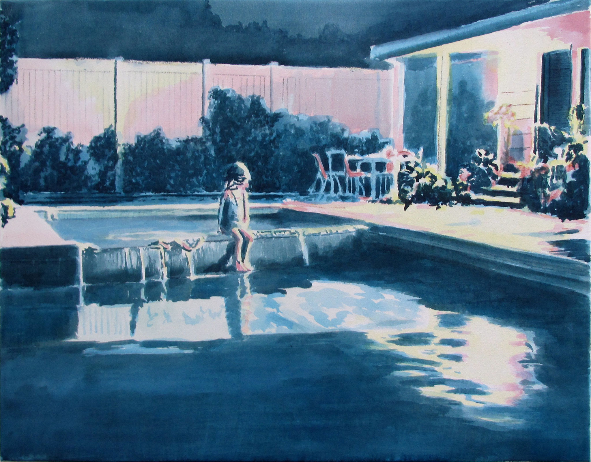 Undine | Tusche und Farbstift auf Nessel | 50 × 65 cm | 2025