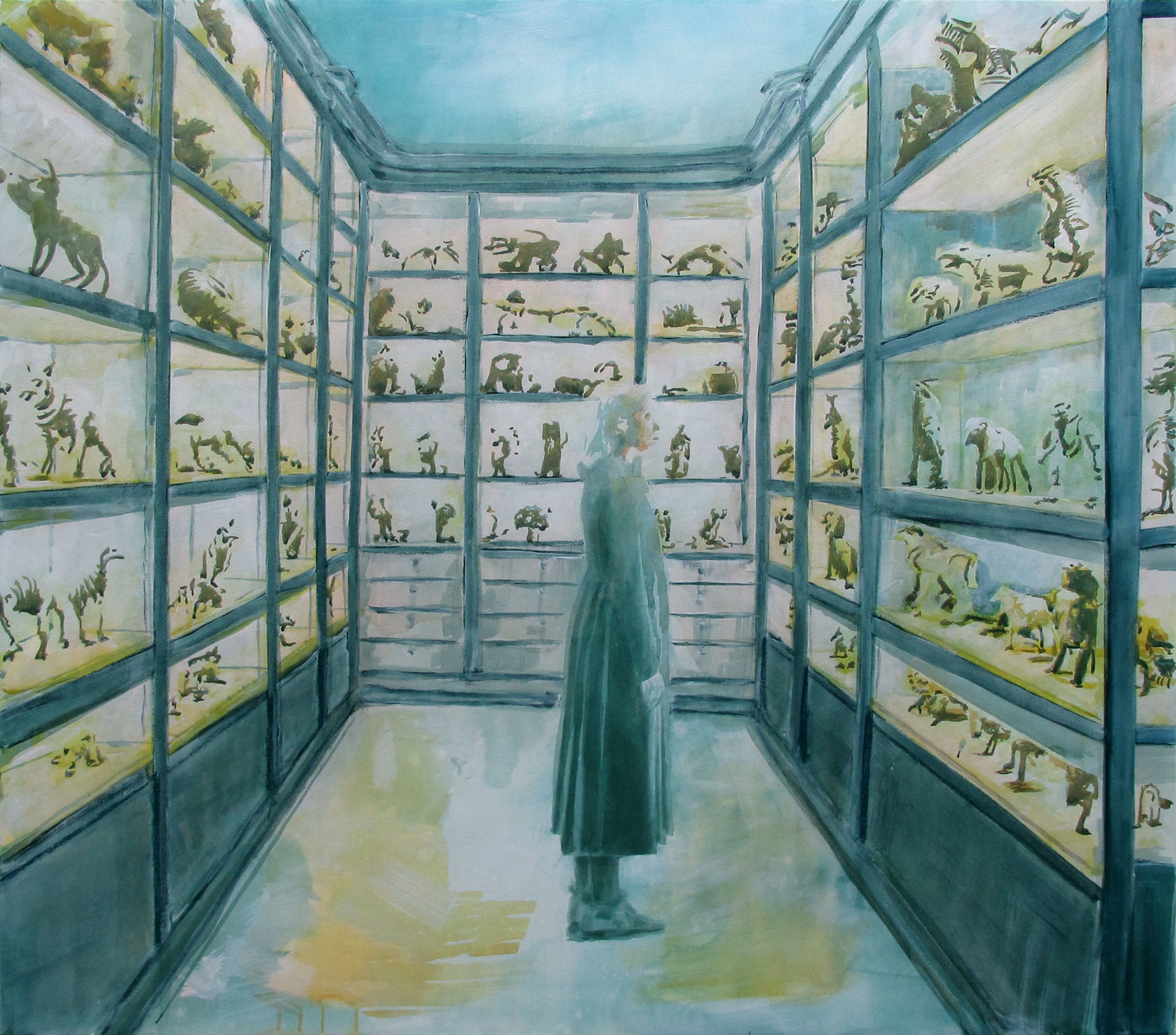 Sammlung | Tusche und Farbstift auf Nessel | 120 × 135 cm | 2025