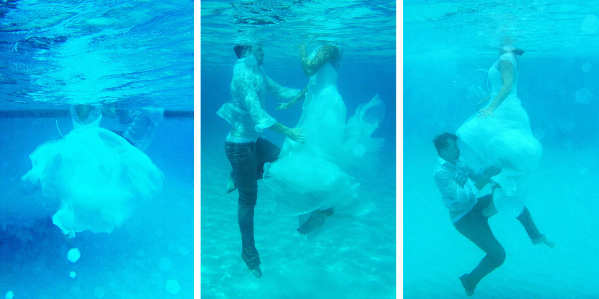 Unterwasseraufnahme Paar – kreative Hochzeitsfotografie