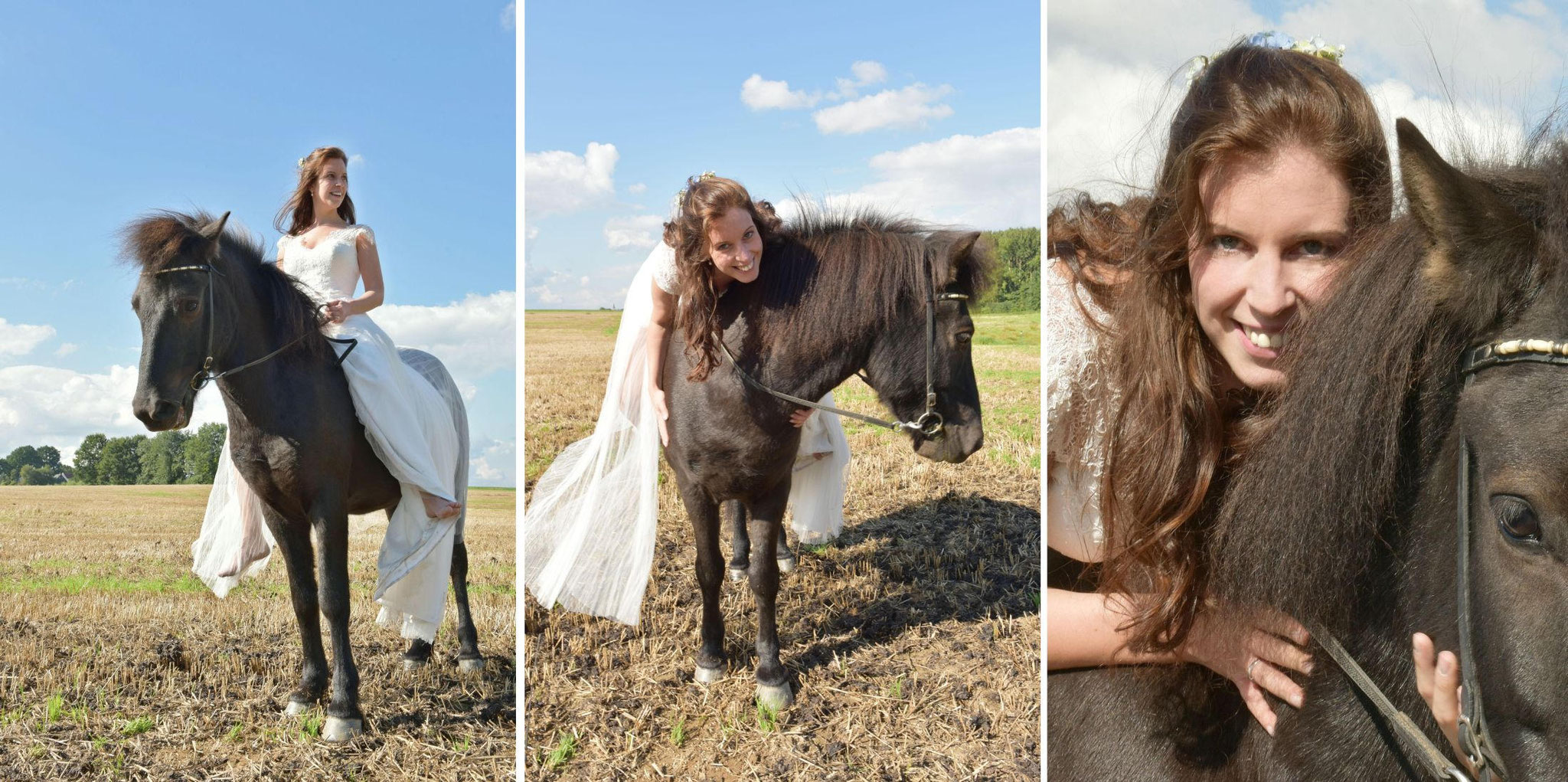 After Wedding Shooting - Braut mit ihrem Pferd