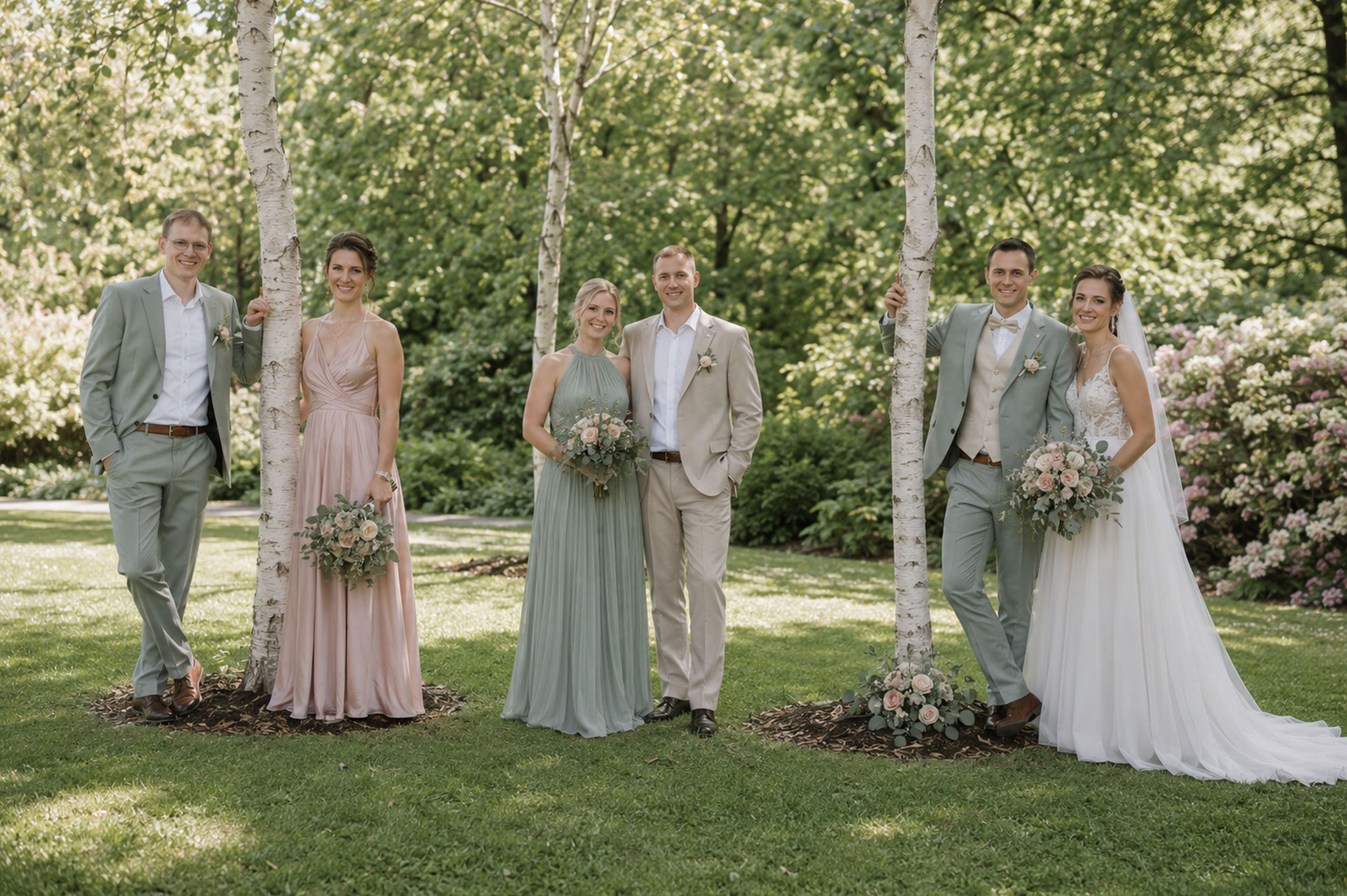 Gruppenbild mit Brautführern - Hochzeitsfotograf Paderborn