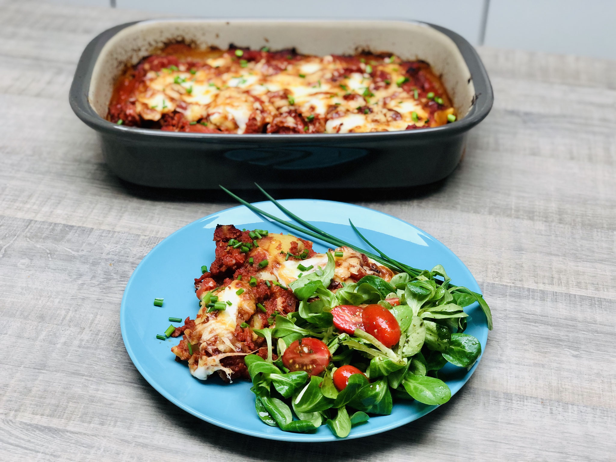 Leckerer Maultaschenauflauf aus der Pampered Chef® Ofenhexe®