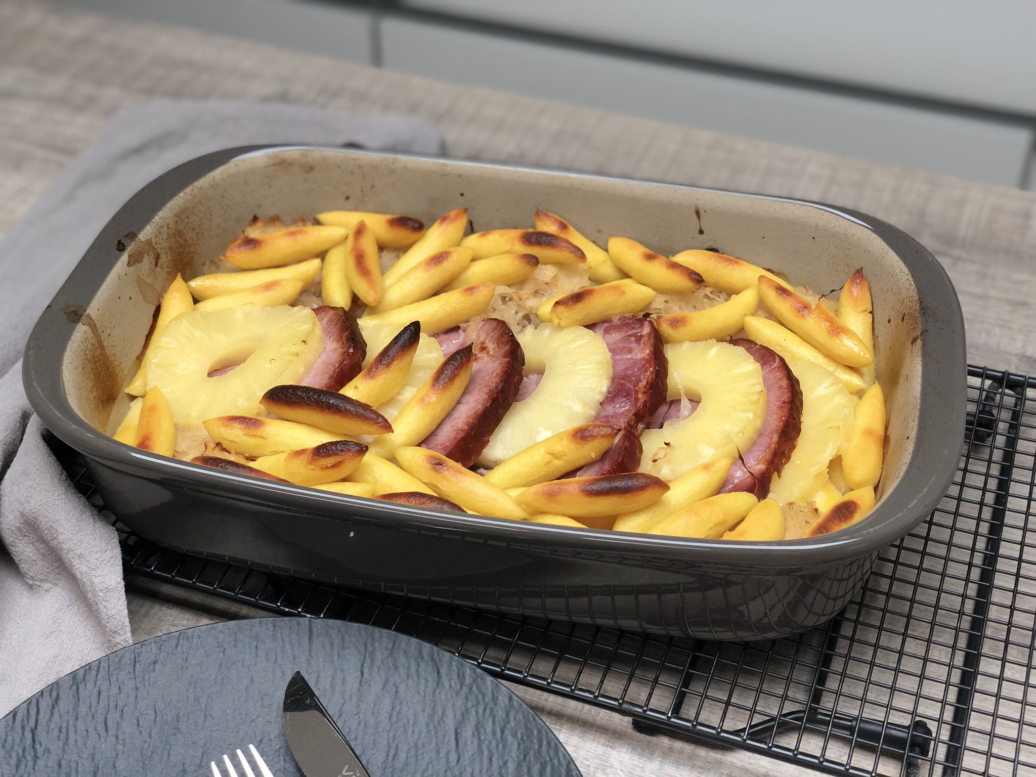 Ab damit in den Backofen zum schmoren....