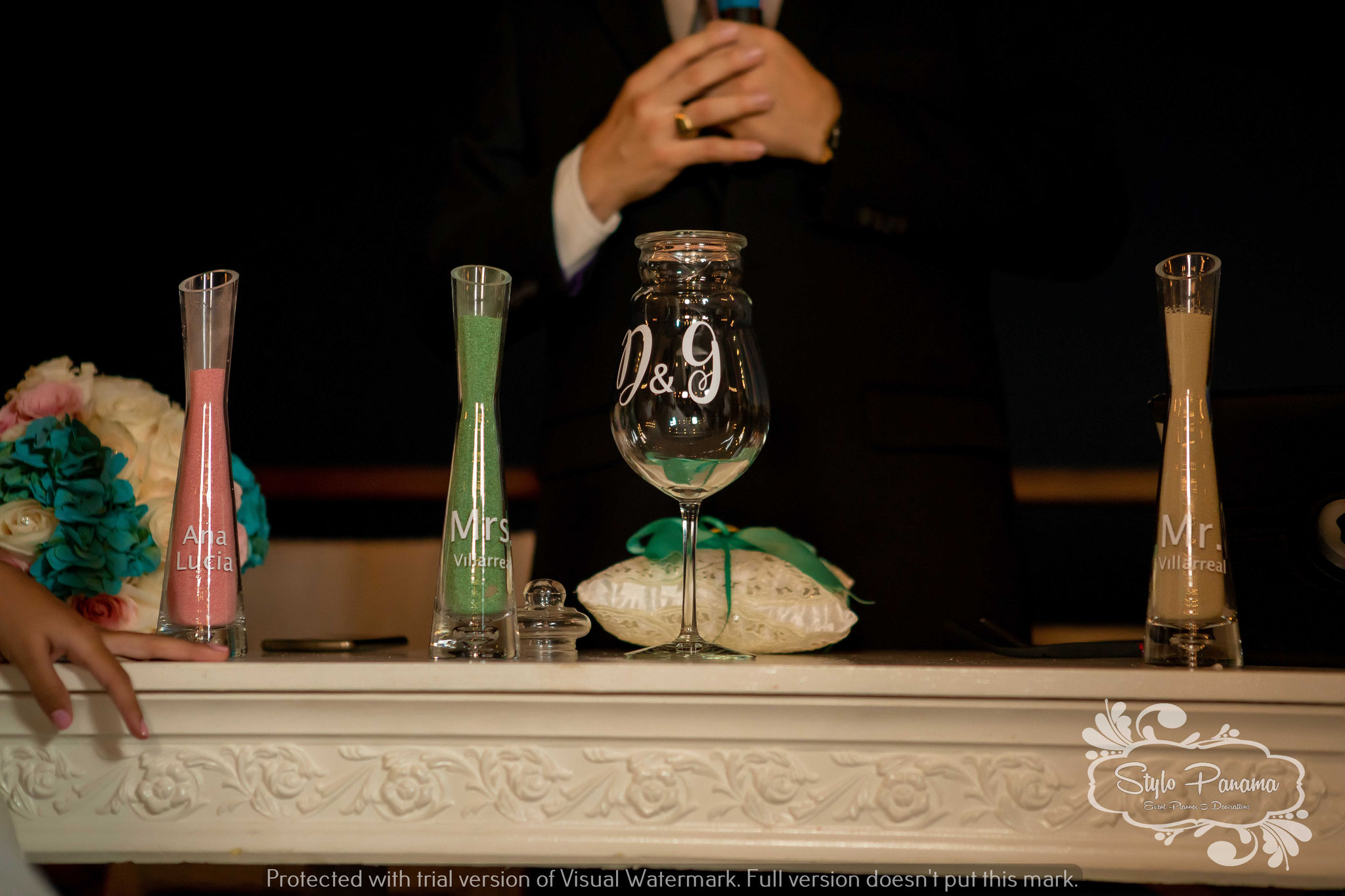 Ritual de las arenas en la mesa de hospicio