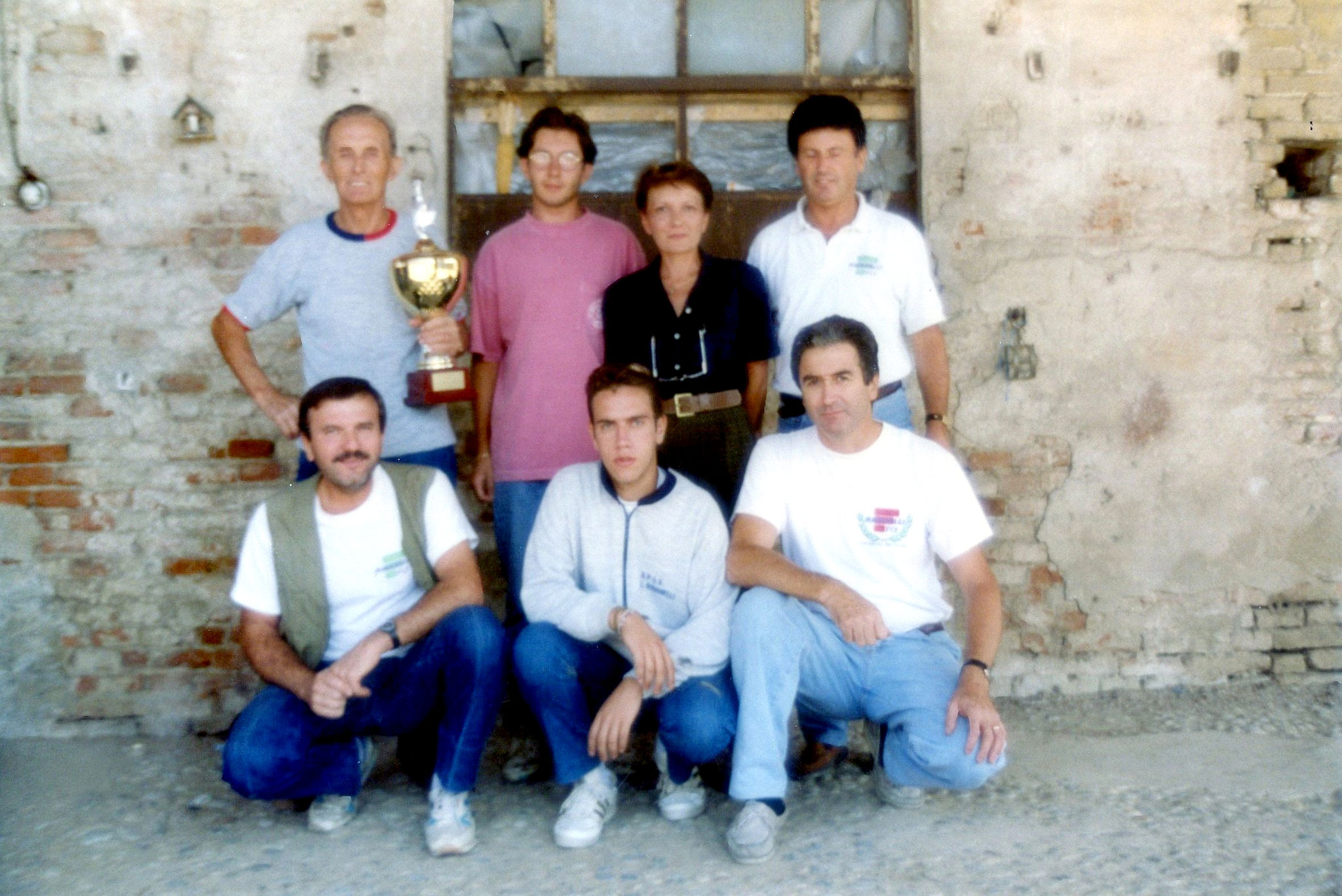 1993  I^ Edizione  In alto sx: Libero Raglio - Livio Romano - Sig.ra Rosangela Romano - Presidente Walter Zangani. In basso sx GianCarlo Rulli - GianLuca Rulli - Ernesto Berlonghi