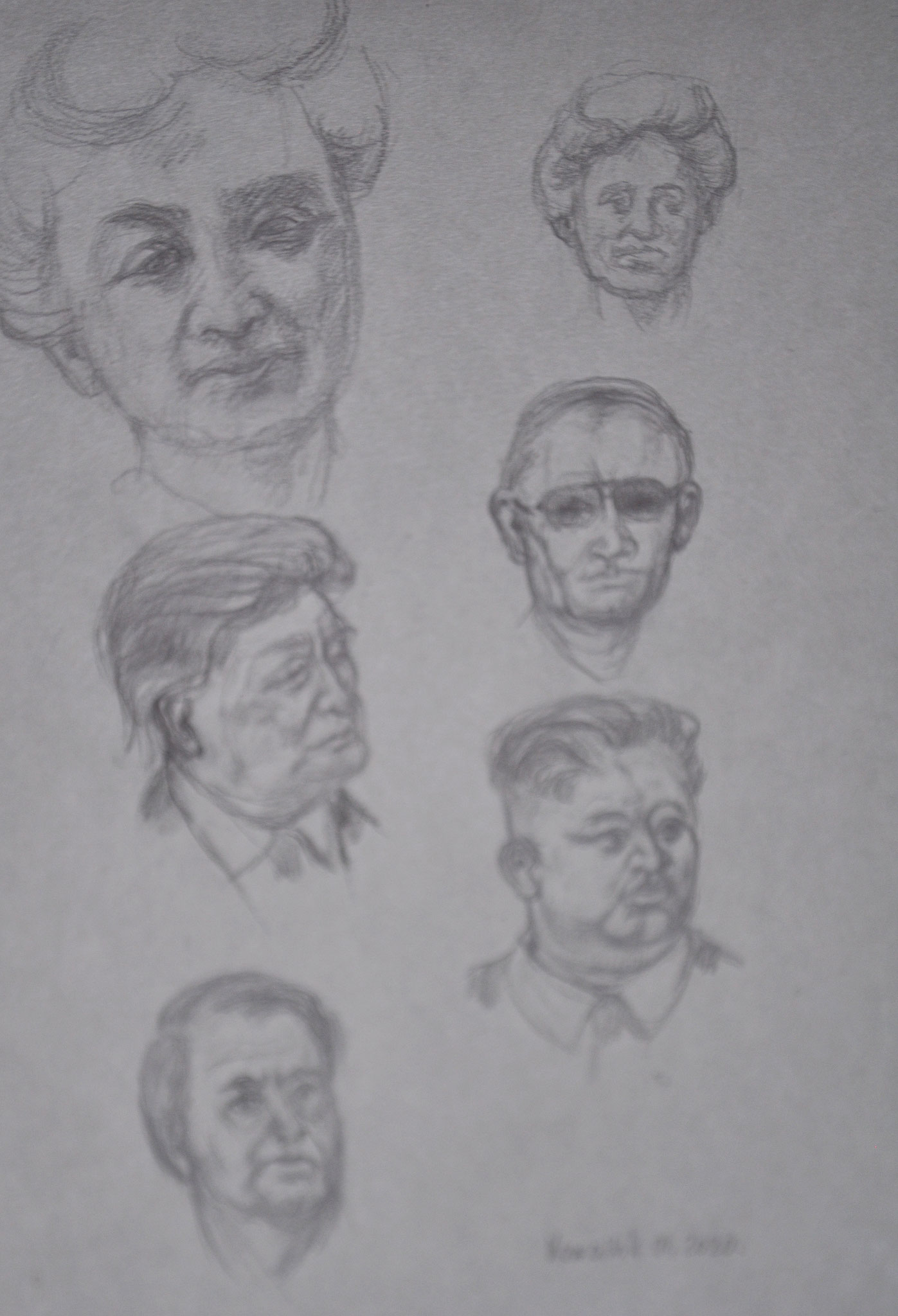 Studie zu den Reitern. Bleistift auf getöntem Papier, 2020. Format: 21 x 29,7 cm