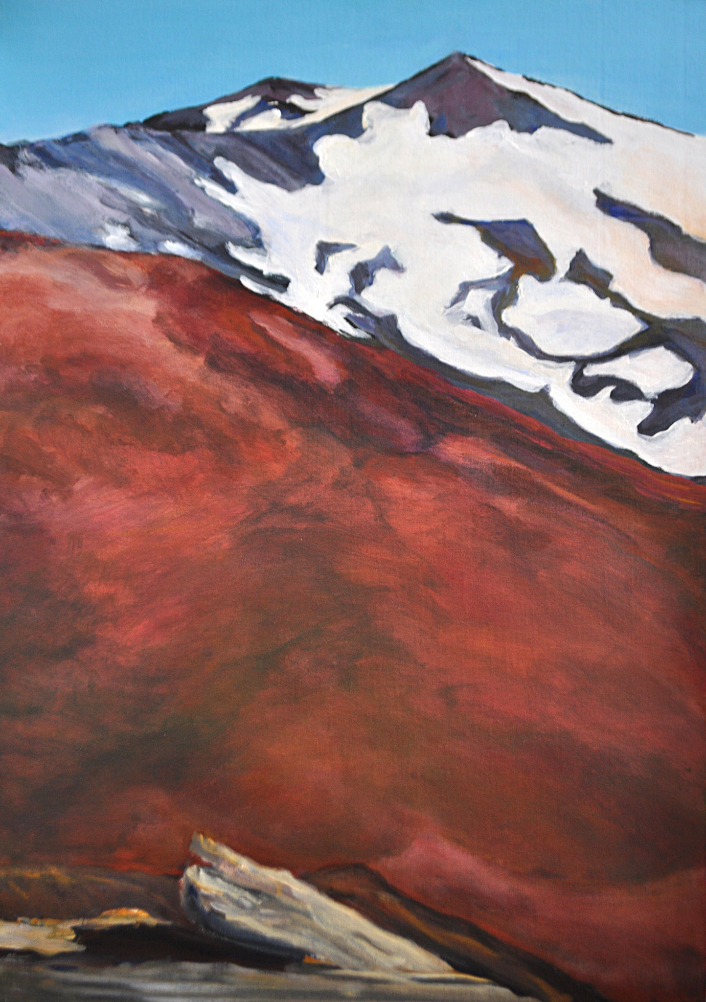 Aetna - vom Rifugio Sapienza. Sizilien. Acryl auf Malkarton, 2011. Format: 50 x 70 cm