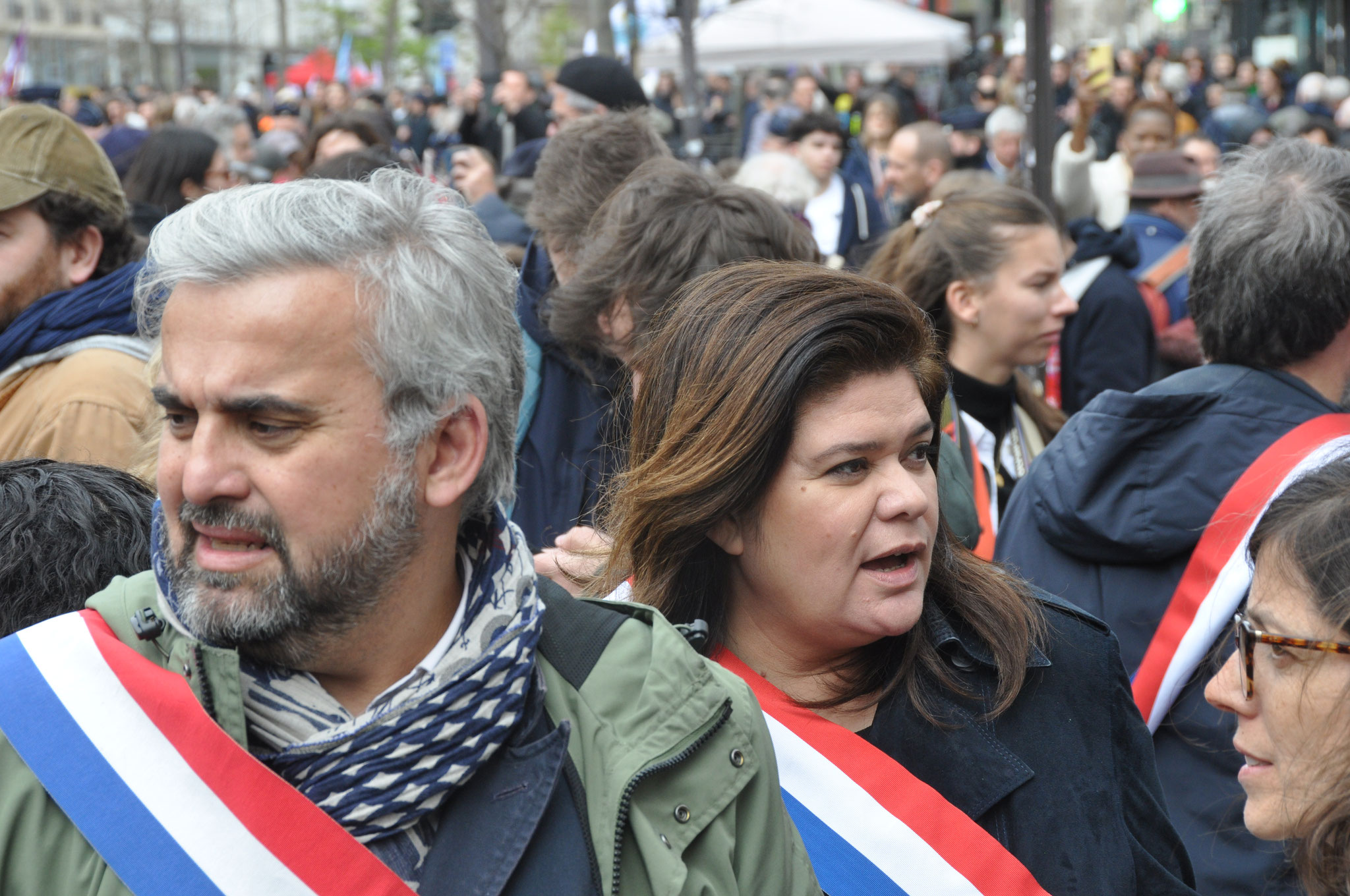 Alexis Corbière Raquel Garrido manifestation contre la réforme des retraites