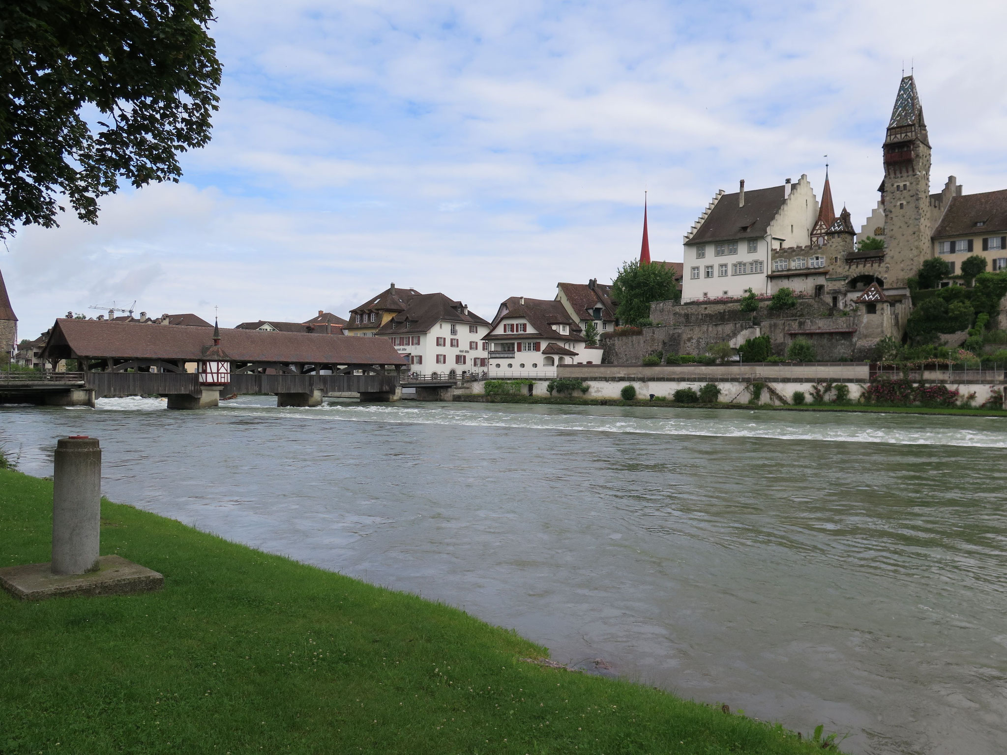 Wie derzeit alle Gewässer in der Schweiz führt auch die Reuss Hochwasser.