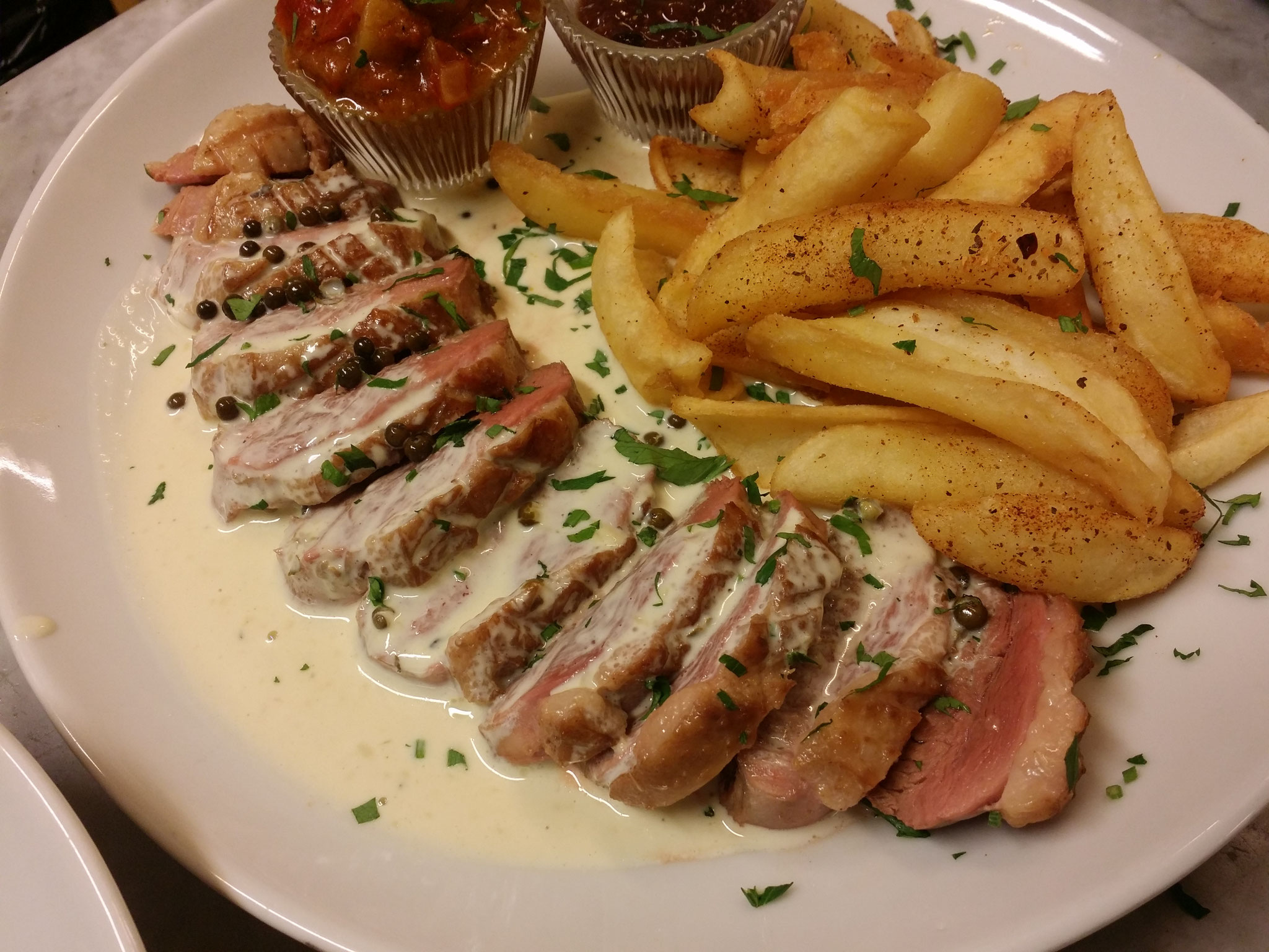 magret de canard sauce poivre vert de madacasgar