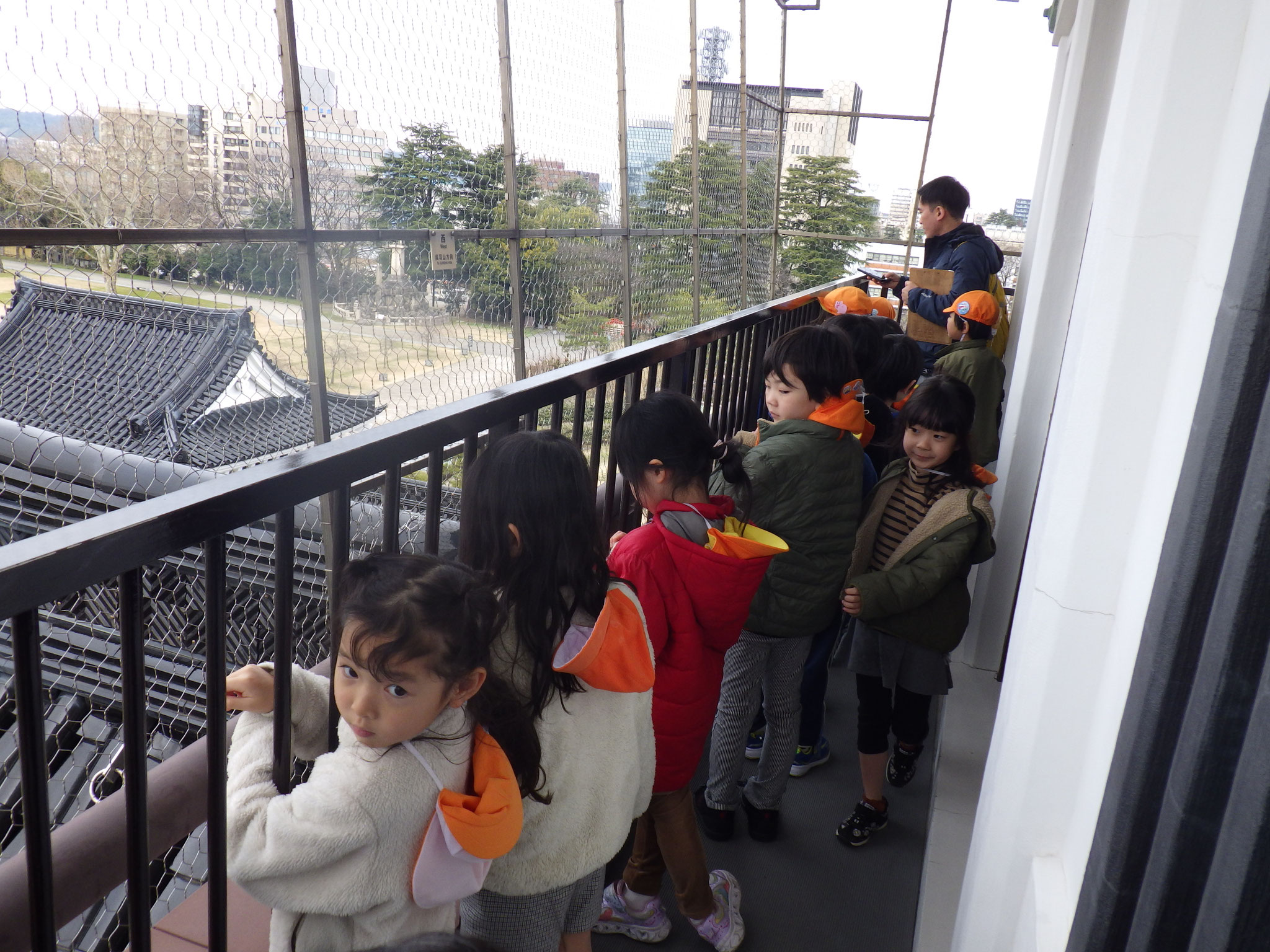 富山城の上に登ったよ！