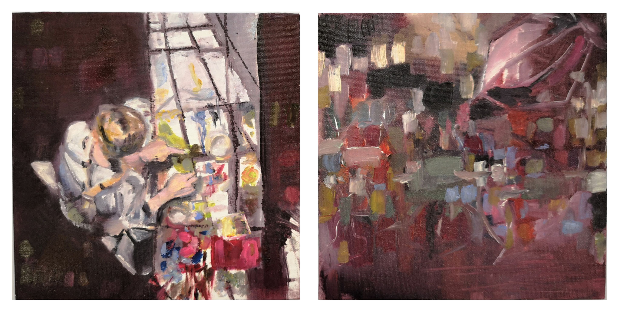n° 2012 - öl auf leinwand - je 20x20 - 2020